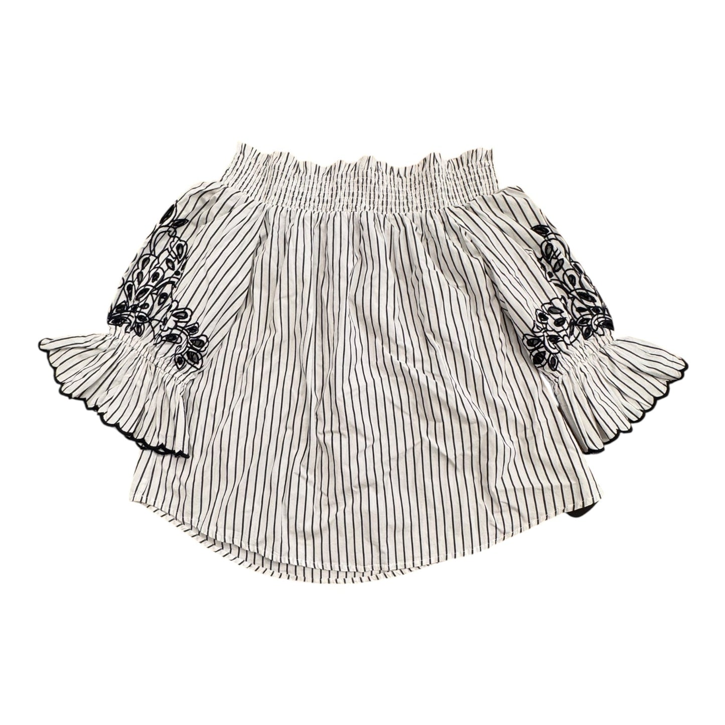 Top 3/4 Sleeve By Chicos In Striped Pattern, Size:M