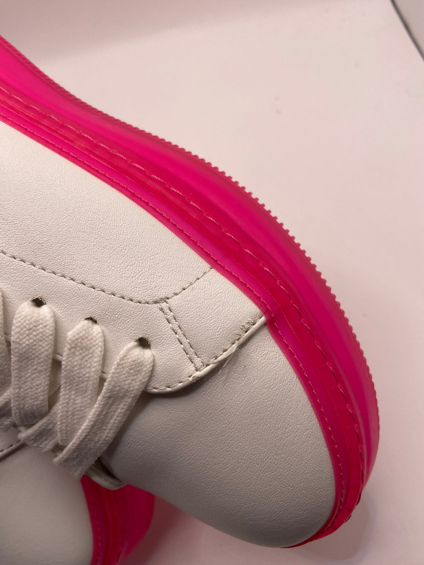Shoes Heels Platform By Steve Madden In Pink & White, Size: 8