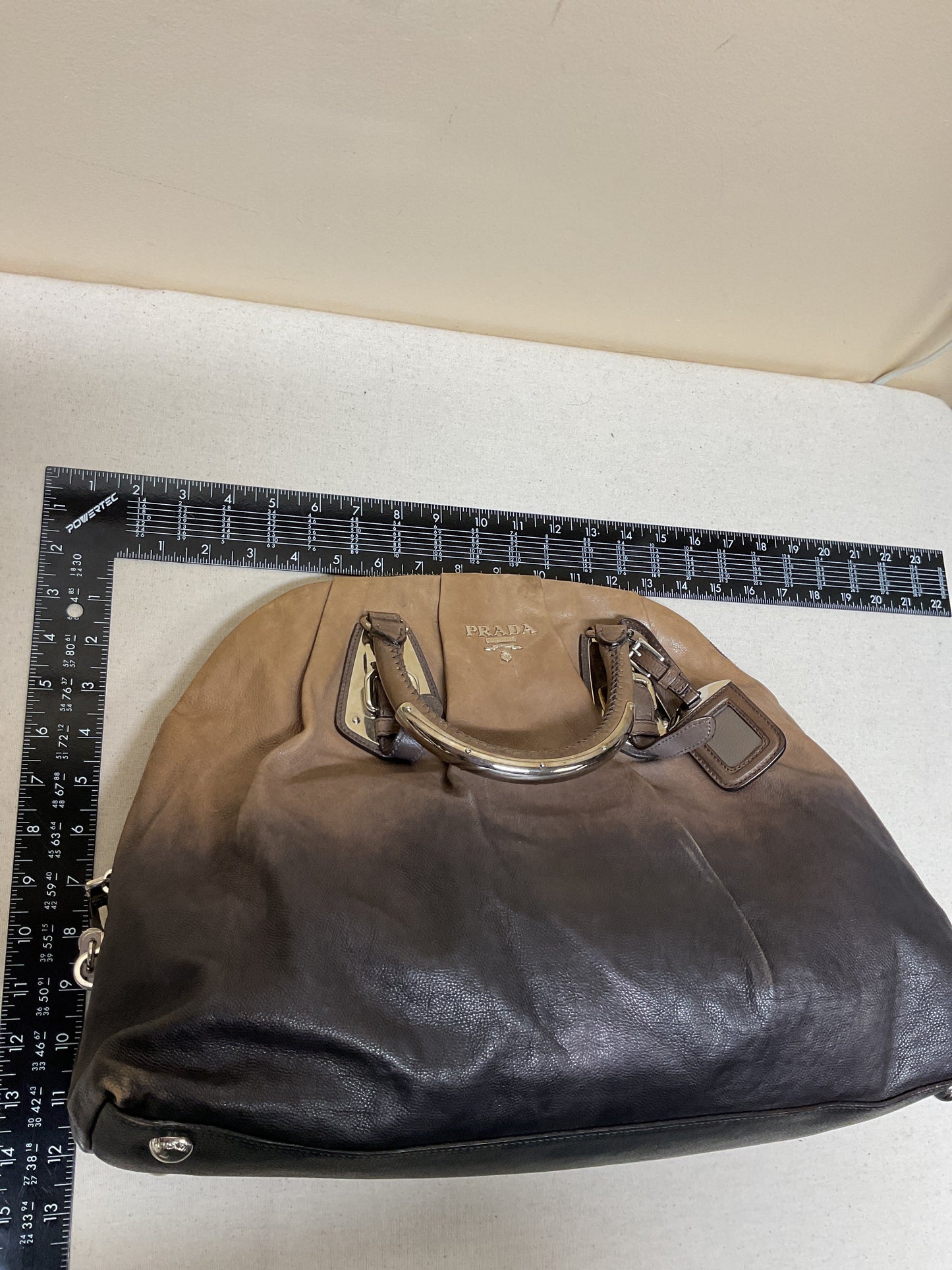 Handbag Luxury Designer By Prada In Brown, Size:Large