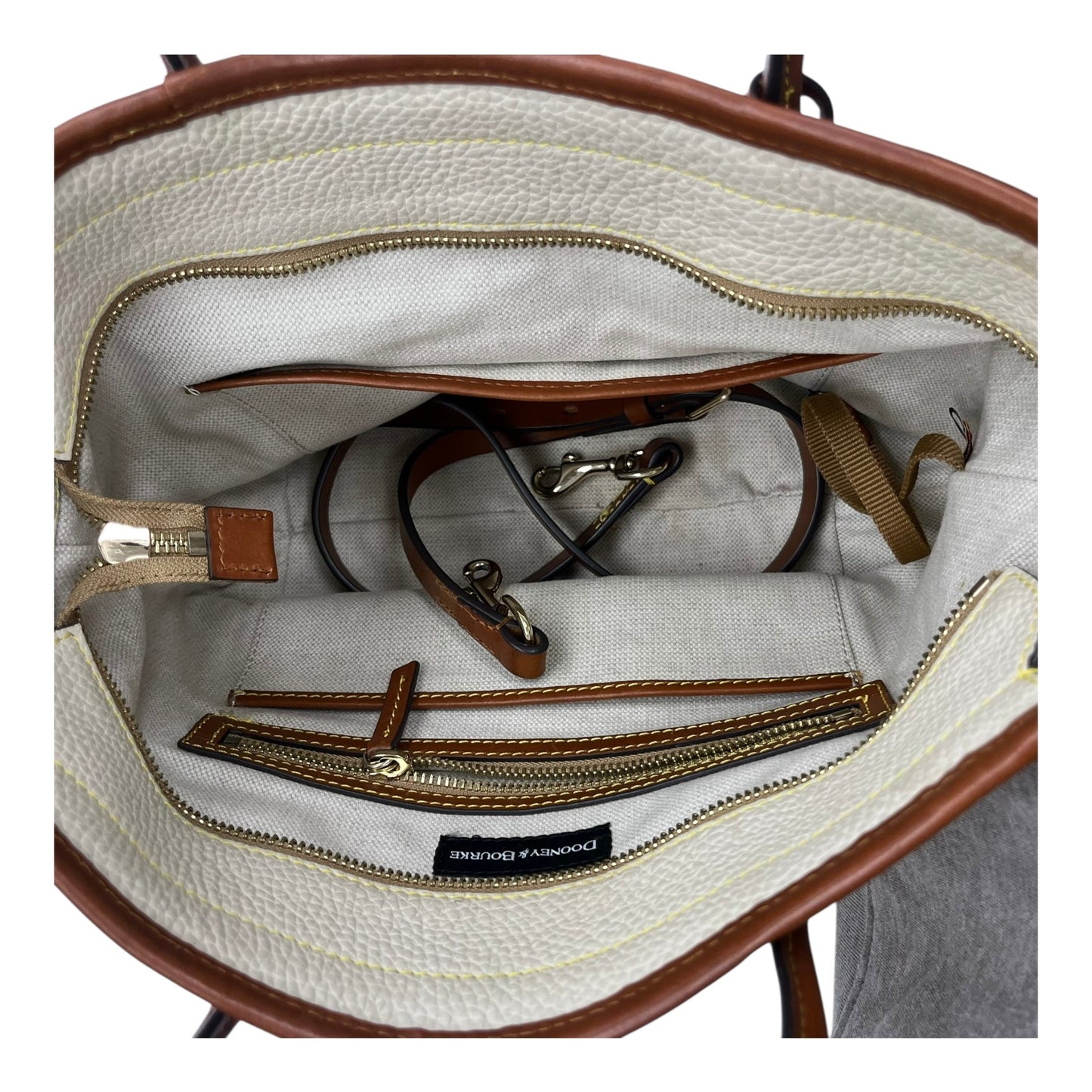 Handbag Designer By Dooney And Bourke In Cream, Size:Medium