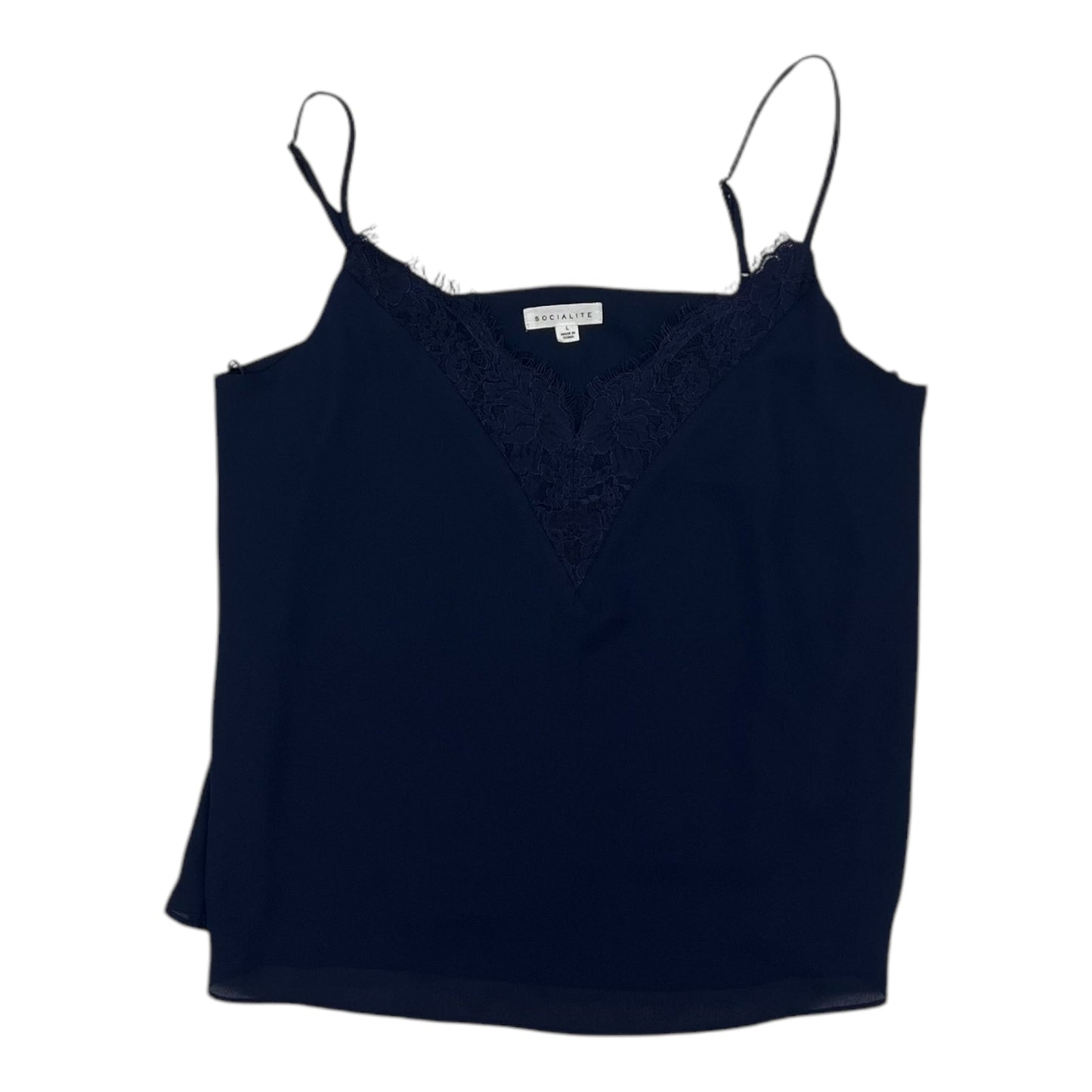 Blouse Sleeveless By Socialite In Navy, Size:L