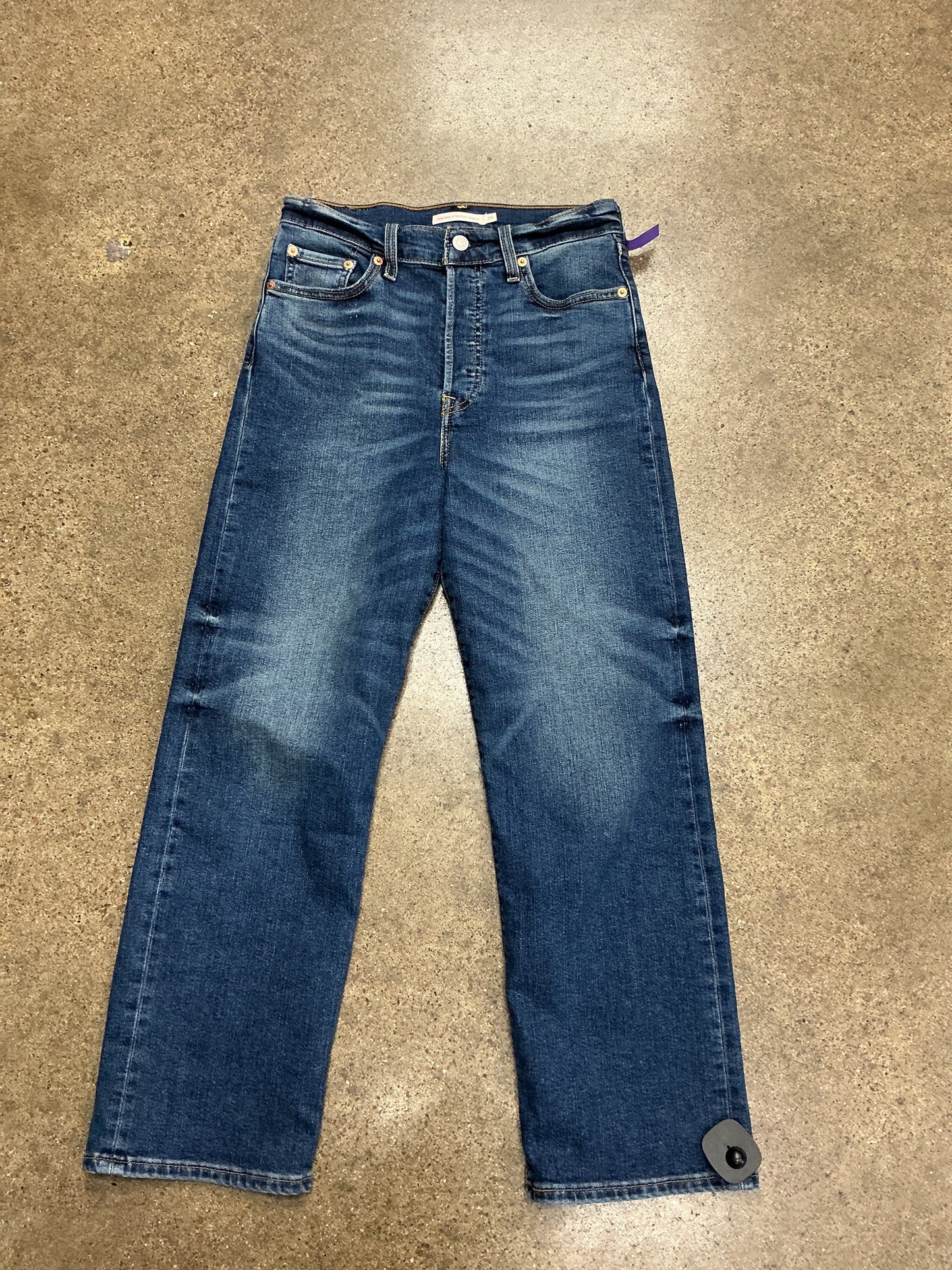 Jeans Straight By Levis In Blue Denim, Size:2