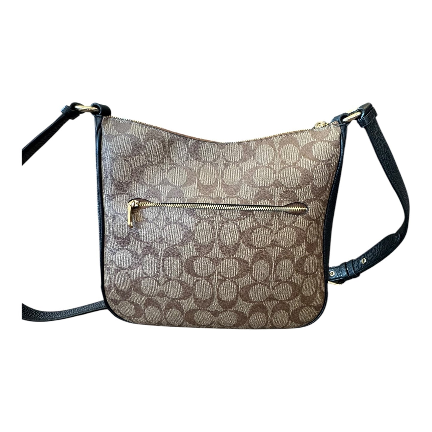 Handbag Designer By Coach In Black & Brown, Size:Medium
