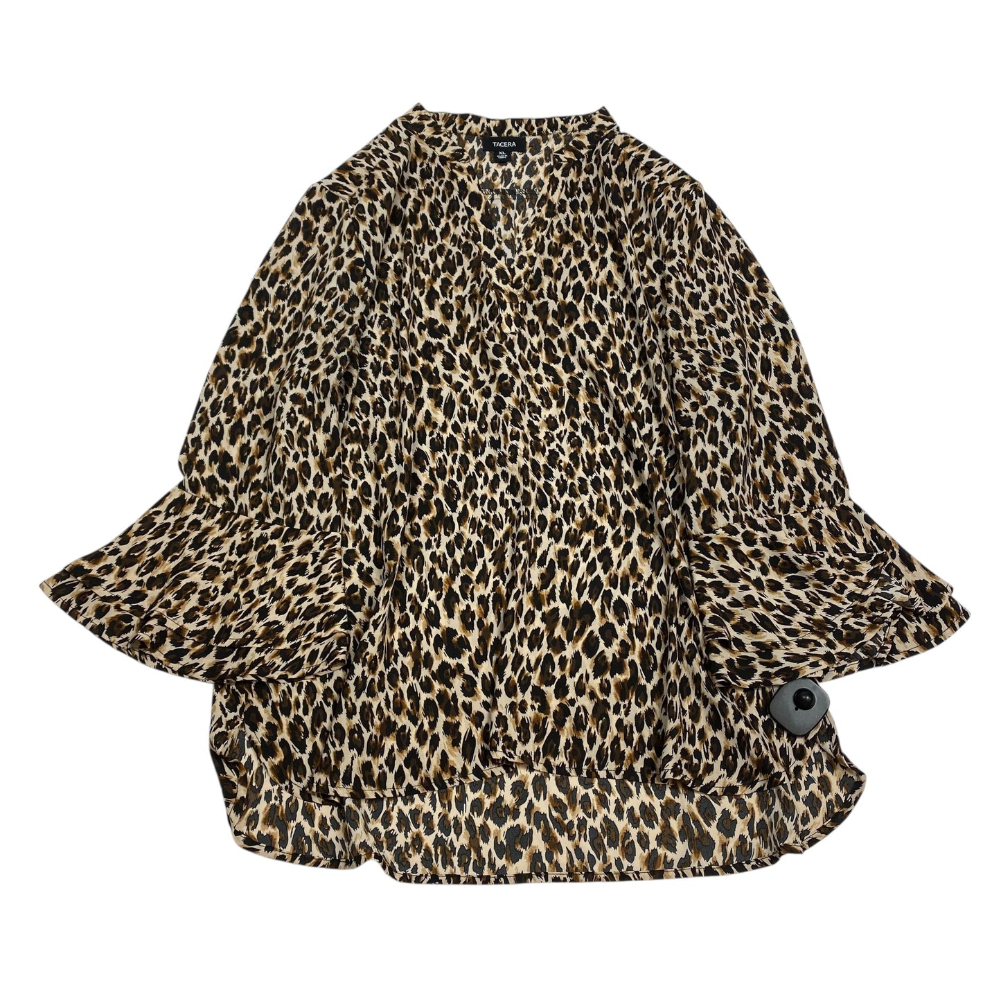 Top 3/4 Sleeve By Tacera In Animal Print, Size:Xl