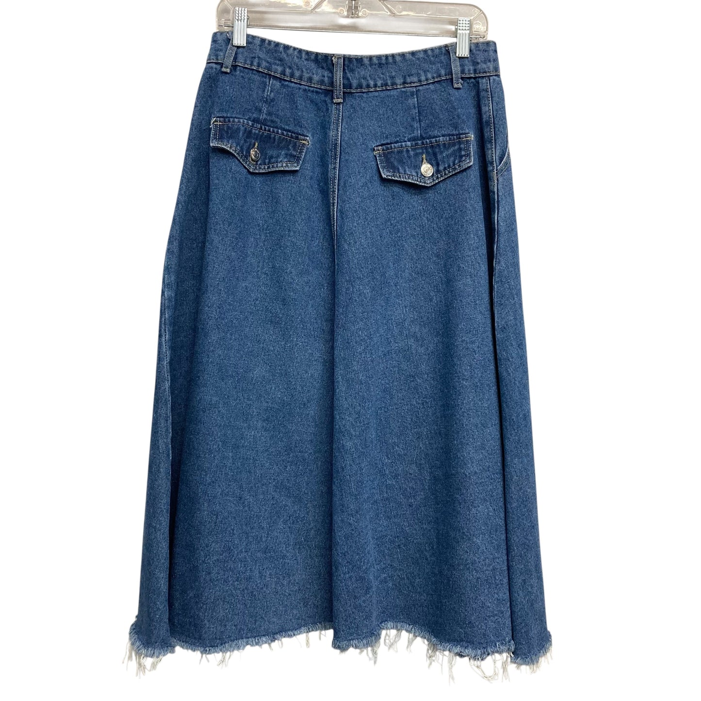 Skirt Midi By Shein In Blue Denim, Size:12