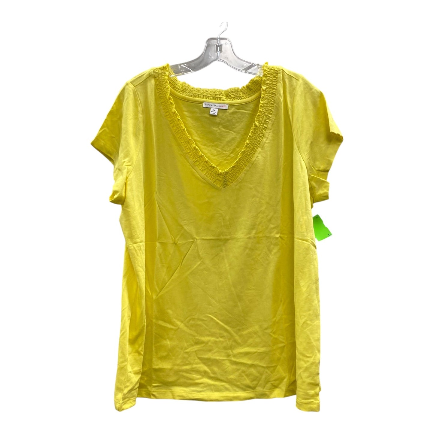 Top Ss By Isaac Mizrahi Live Qvc In Yellow, Size:2X