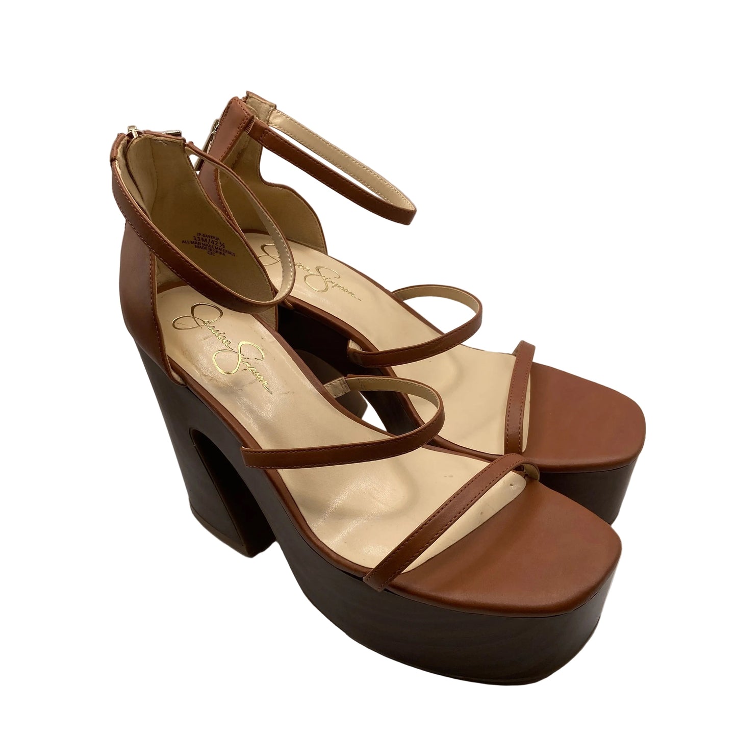 Shoes Heels Block By Jessica Simpson In Tan, Size: 11