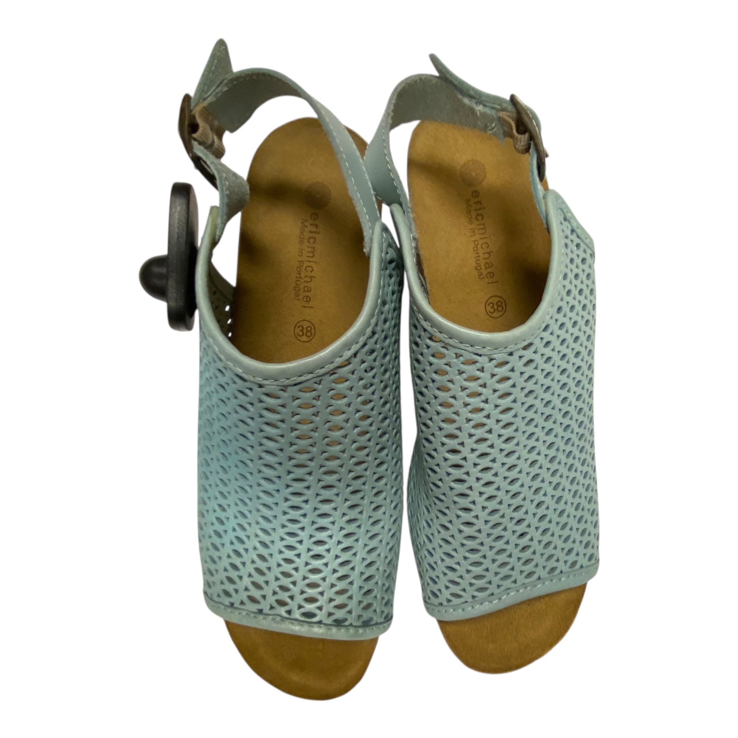 Sandals Flats By Eric Michael London In Blue, Size:7.5