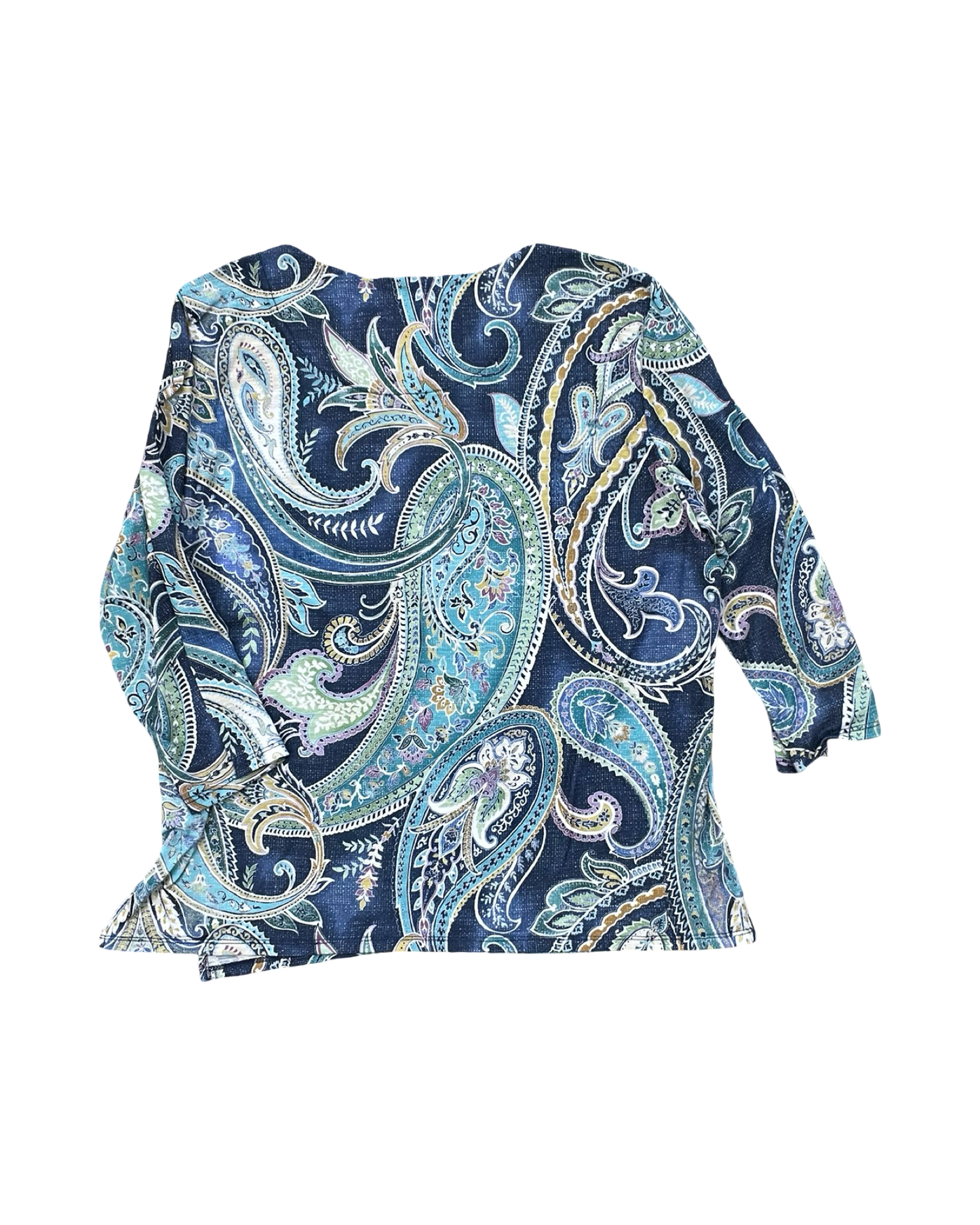 Top 3/4 Sleeve By Alfred Dunner In Blue, Size:Mp