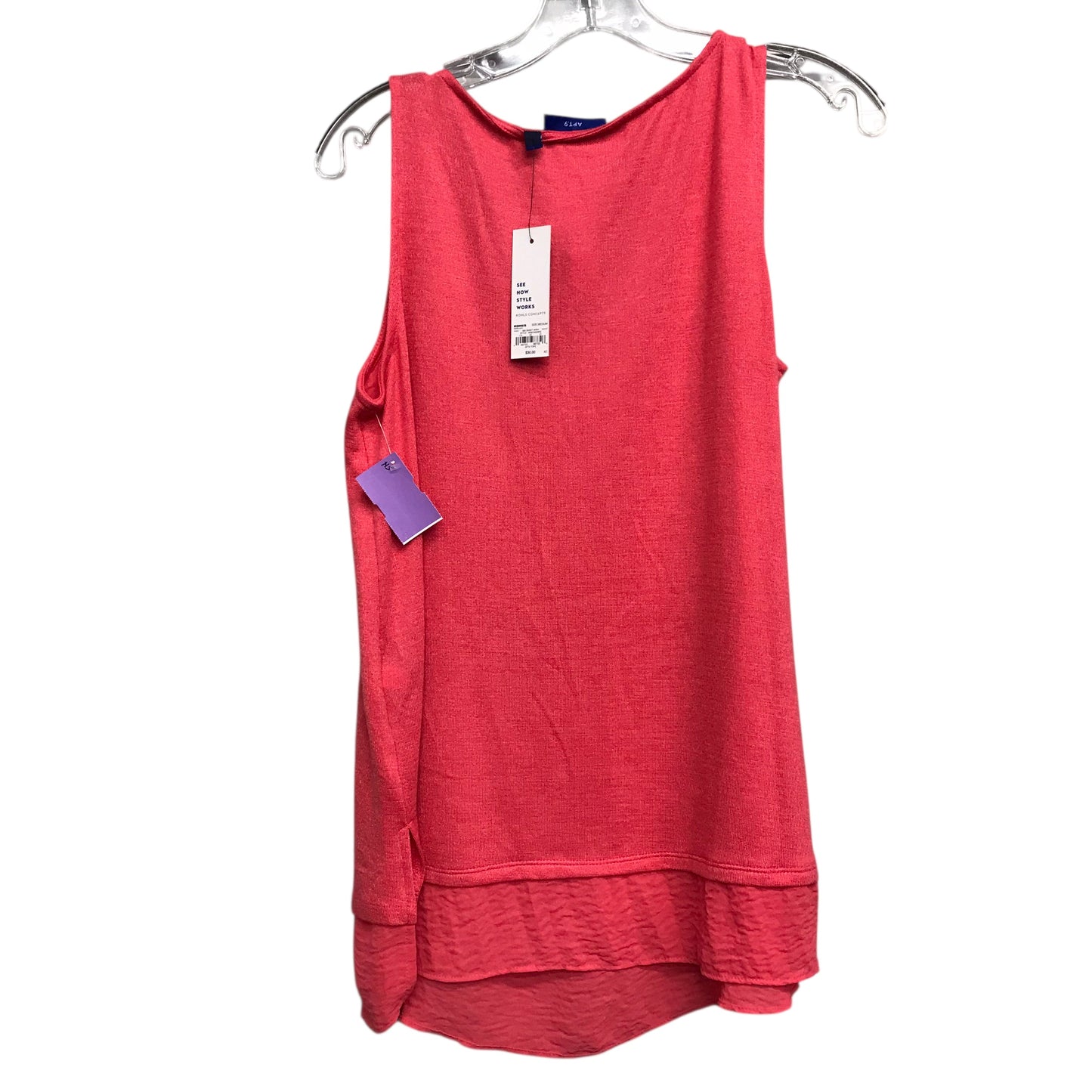 Top Sleeveless Basic By Apt 9 In Pink, Size:M