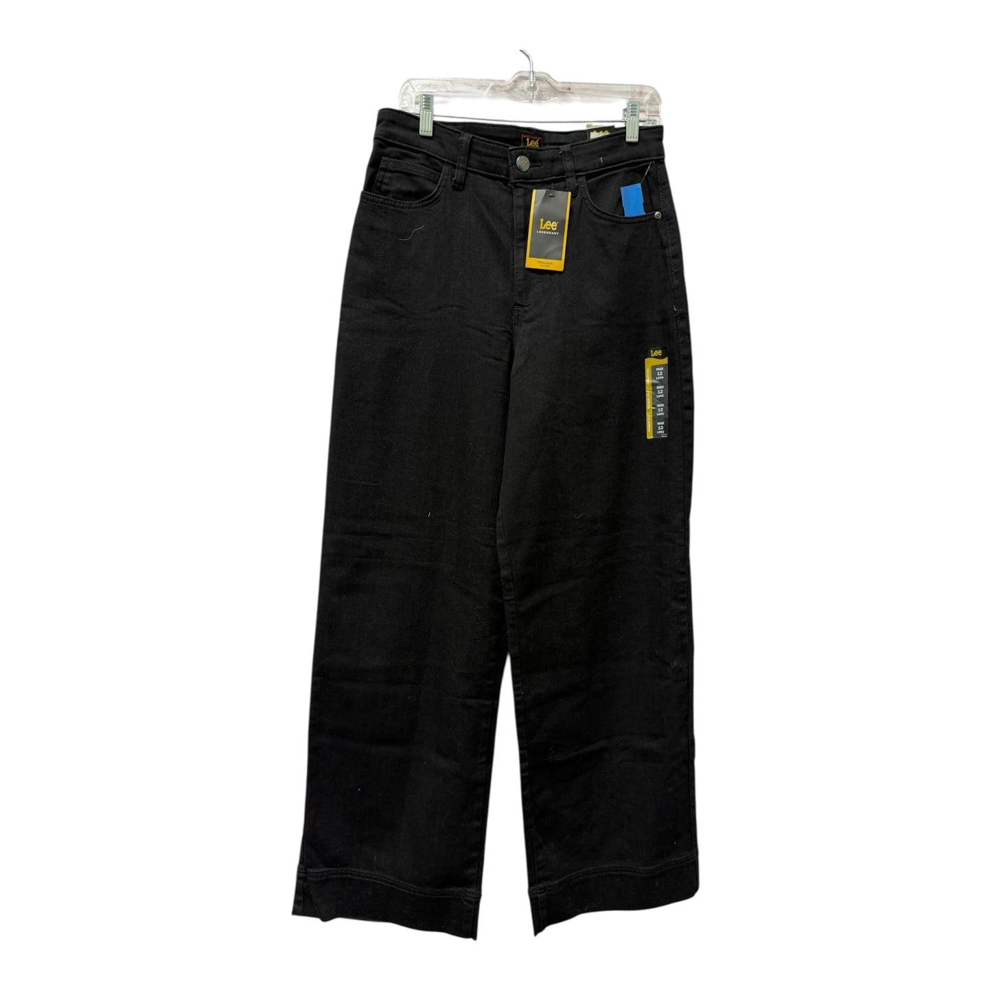 Jeans Wide Leg By Lee In Black Denim, Size:12