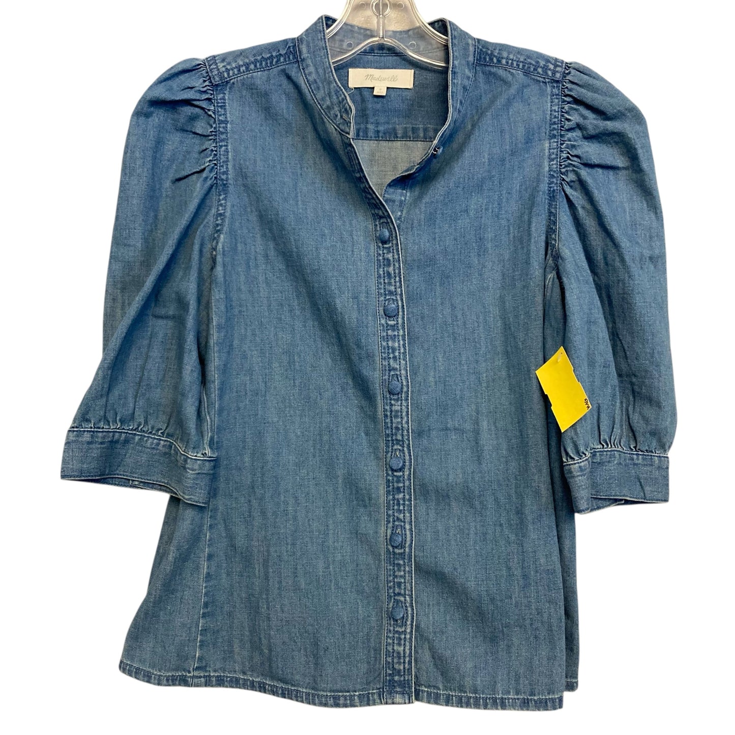 Top 3/4 Sleeve By Madewell In Blue Denim, Size:Xs