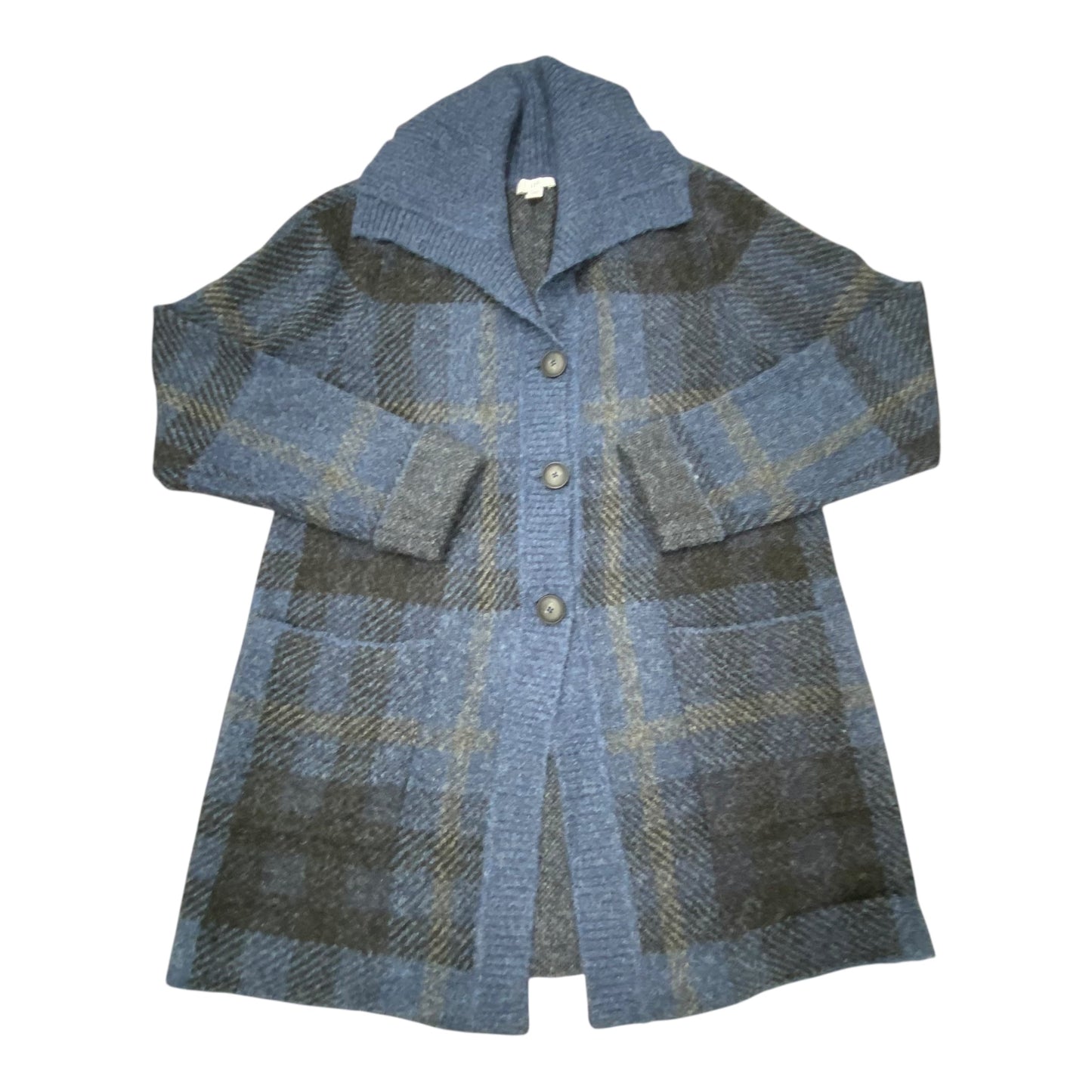 Sweater Cardigan By J. Jill In Black & Blue, Size:S