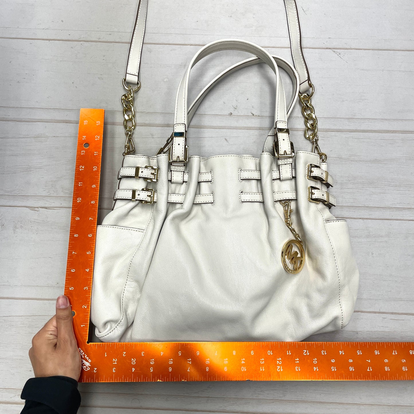 Handbag Leather By Michael By Michael Kors, Size: Large