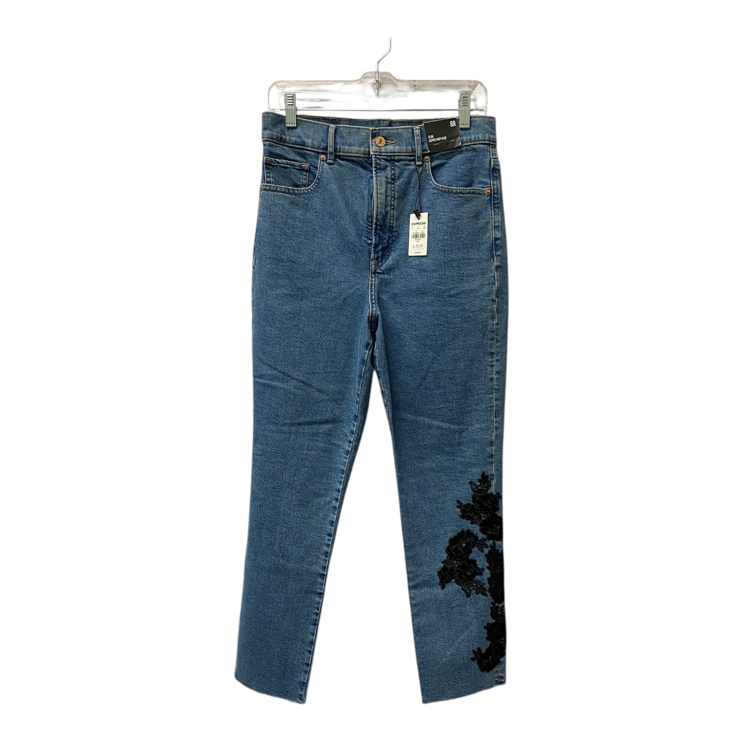 Jeans Straight By Express In Blue Denim, Size:8
