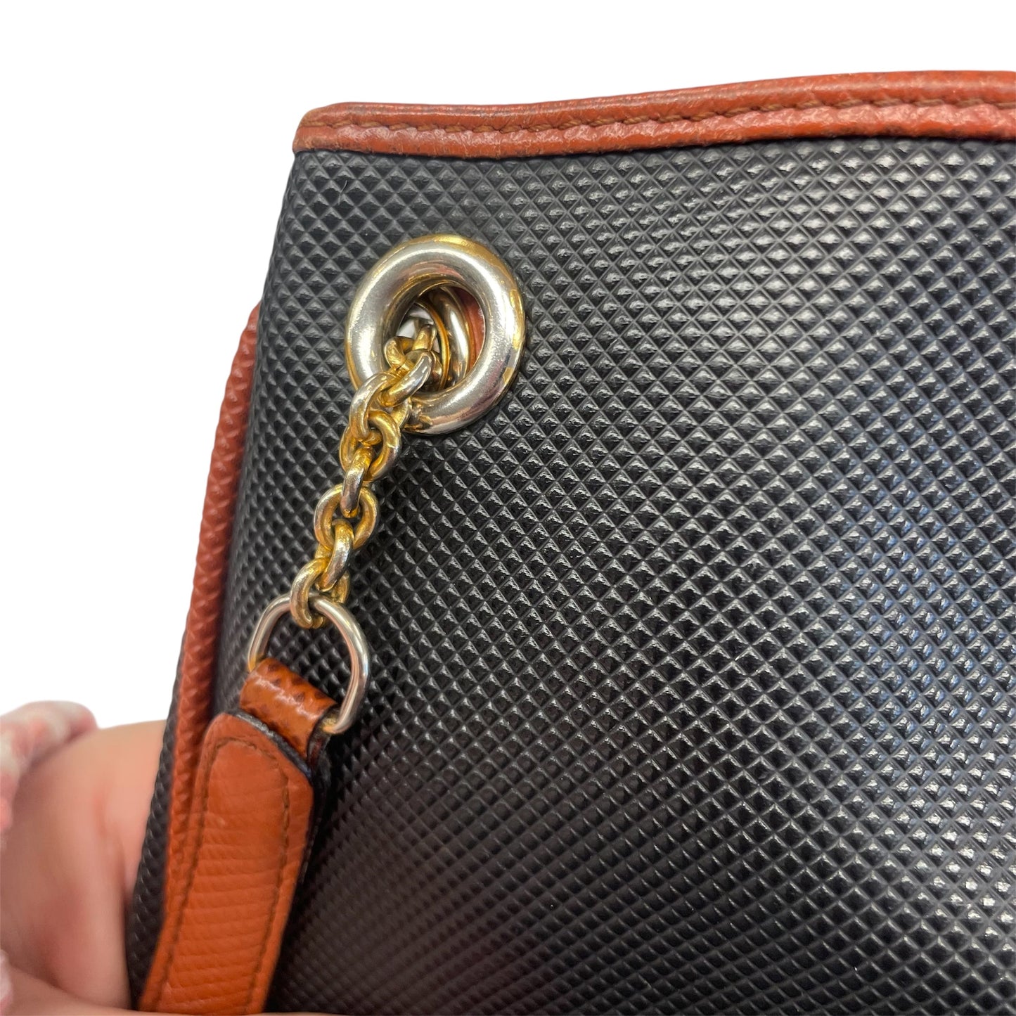 Handbag Luxury Designer By Bottega Veneta In Black & Brown, Size:Small