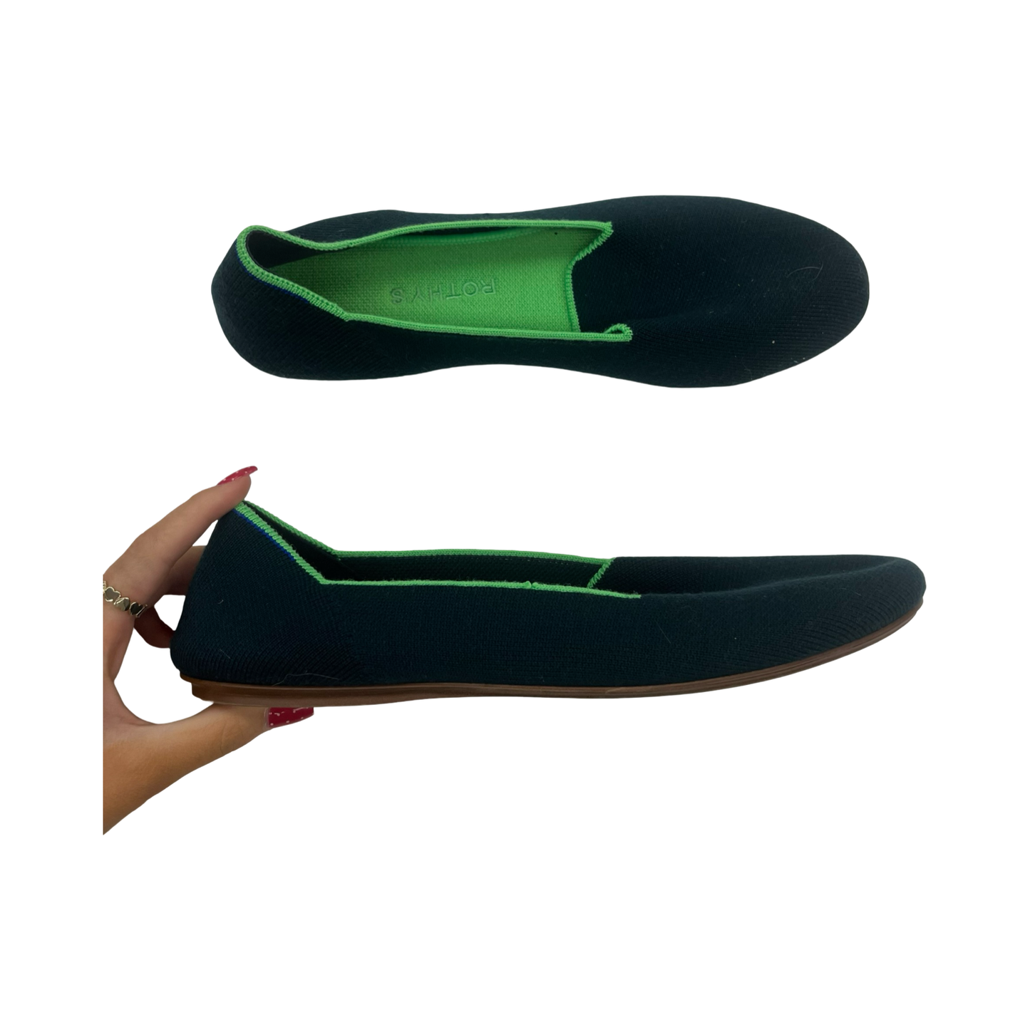 Shoes Flats By Rothys In Green, Size:11