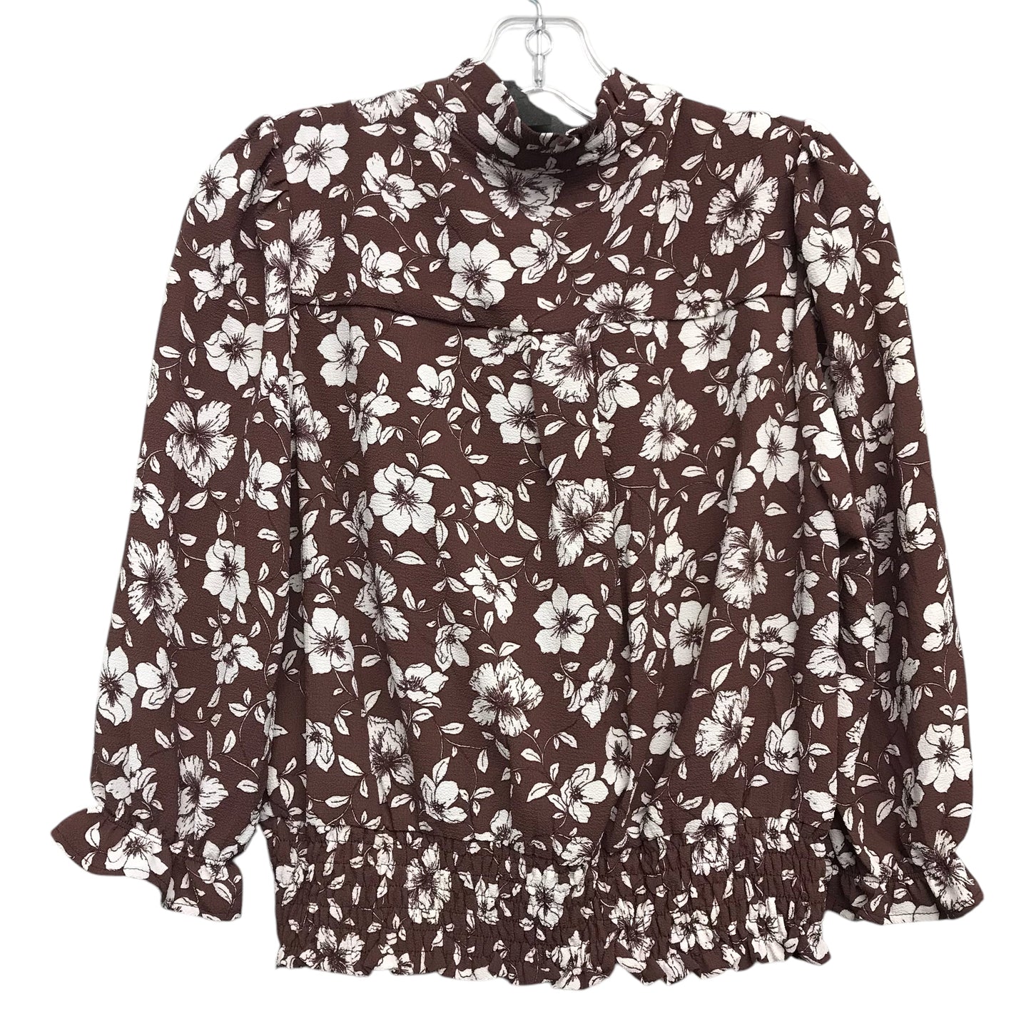 Top Ls By Monteau In Floral Print, Size:Xl