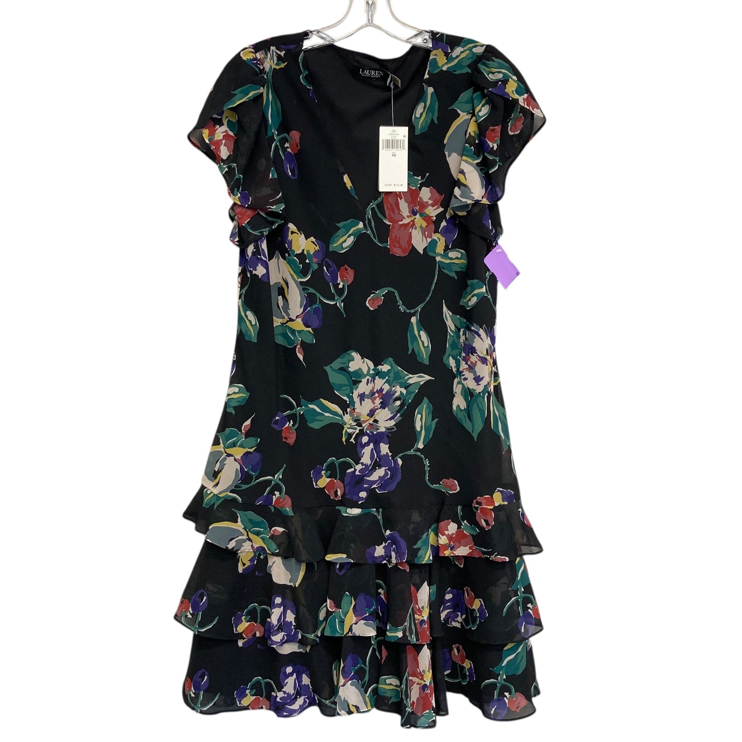 Dress Casual Short By Lauren By Ralph Lauren In Floral Print, Size:M