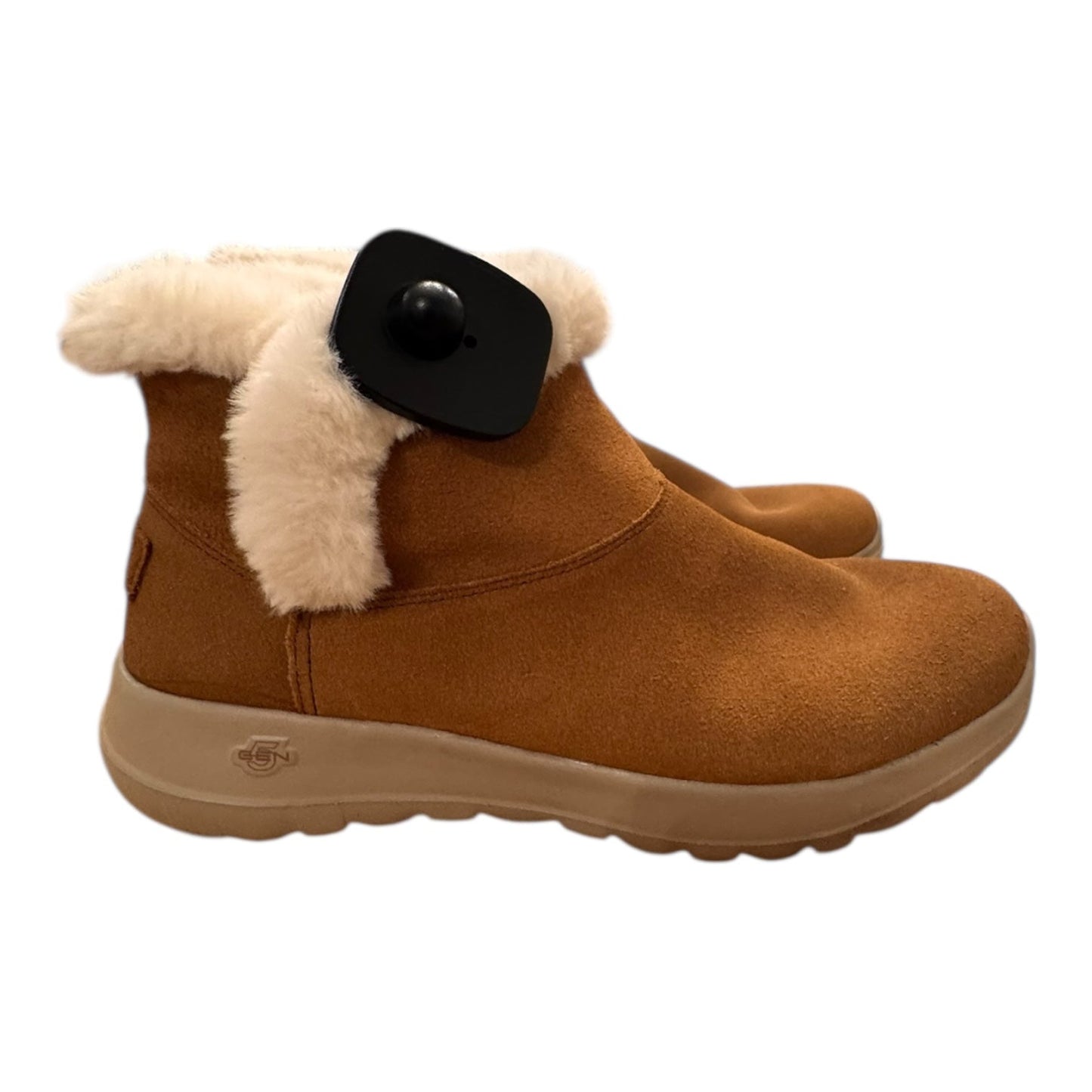 Boots Ankle Flats By Skechers In Brown & White, Size:8