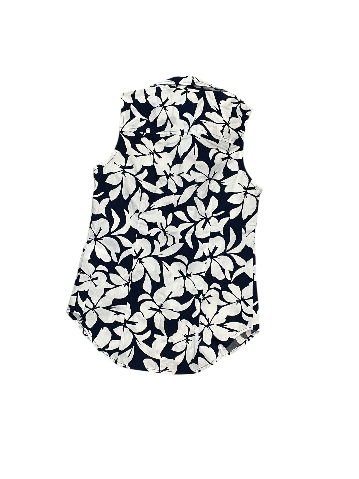 Blouse Sleeveless By J. Crew In Blue & White, Size:Xxsp