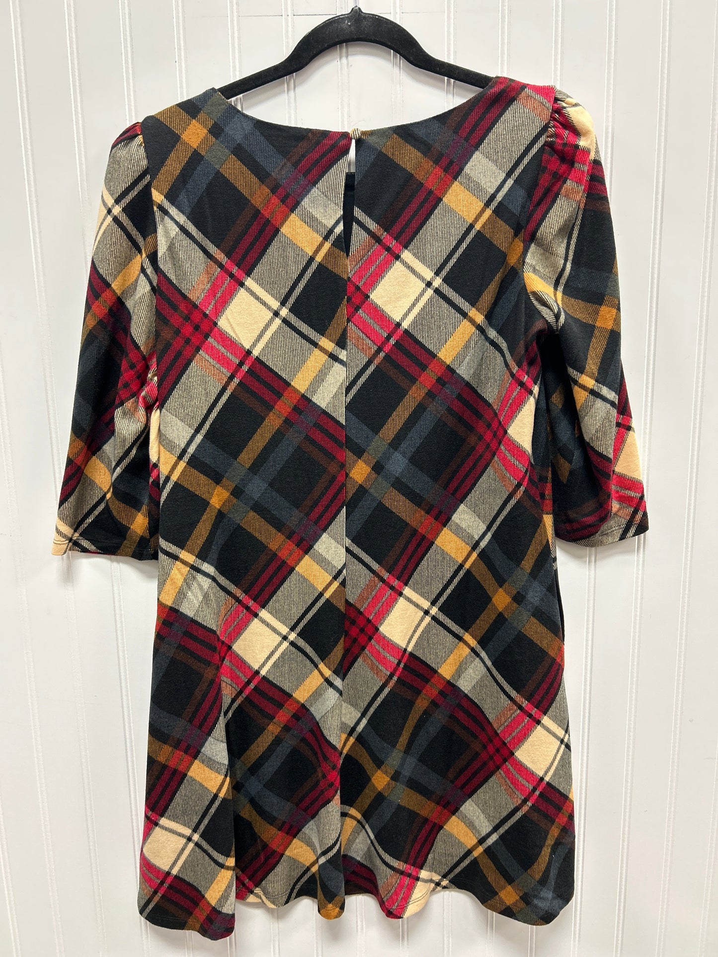 Dress Casual Midi By Cmc In Plaid Pattern, Size:Lp