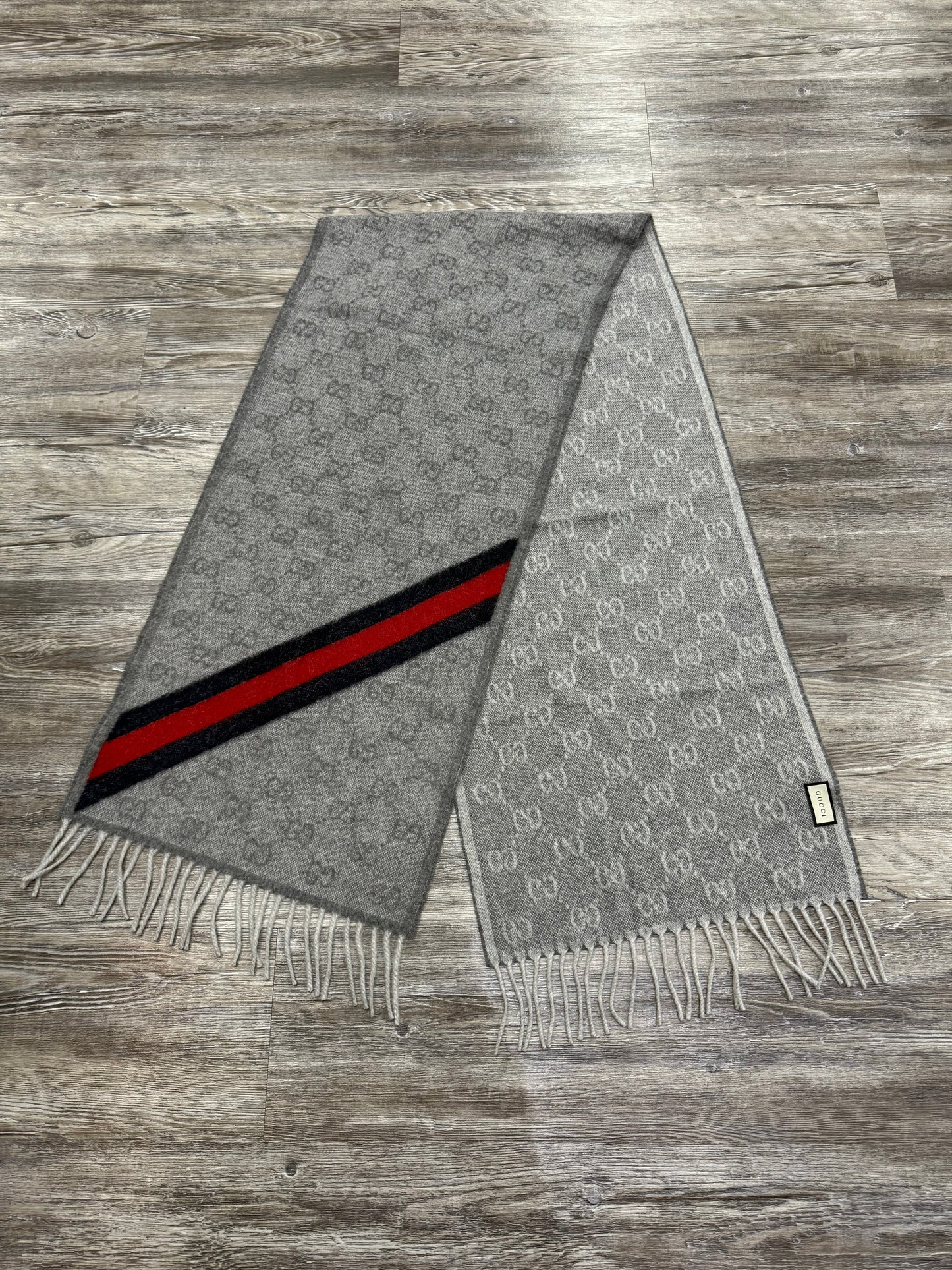 Scarf Luxury Designer By Gucci In Grey