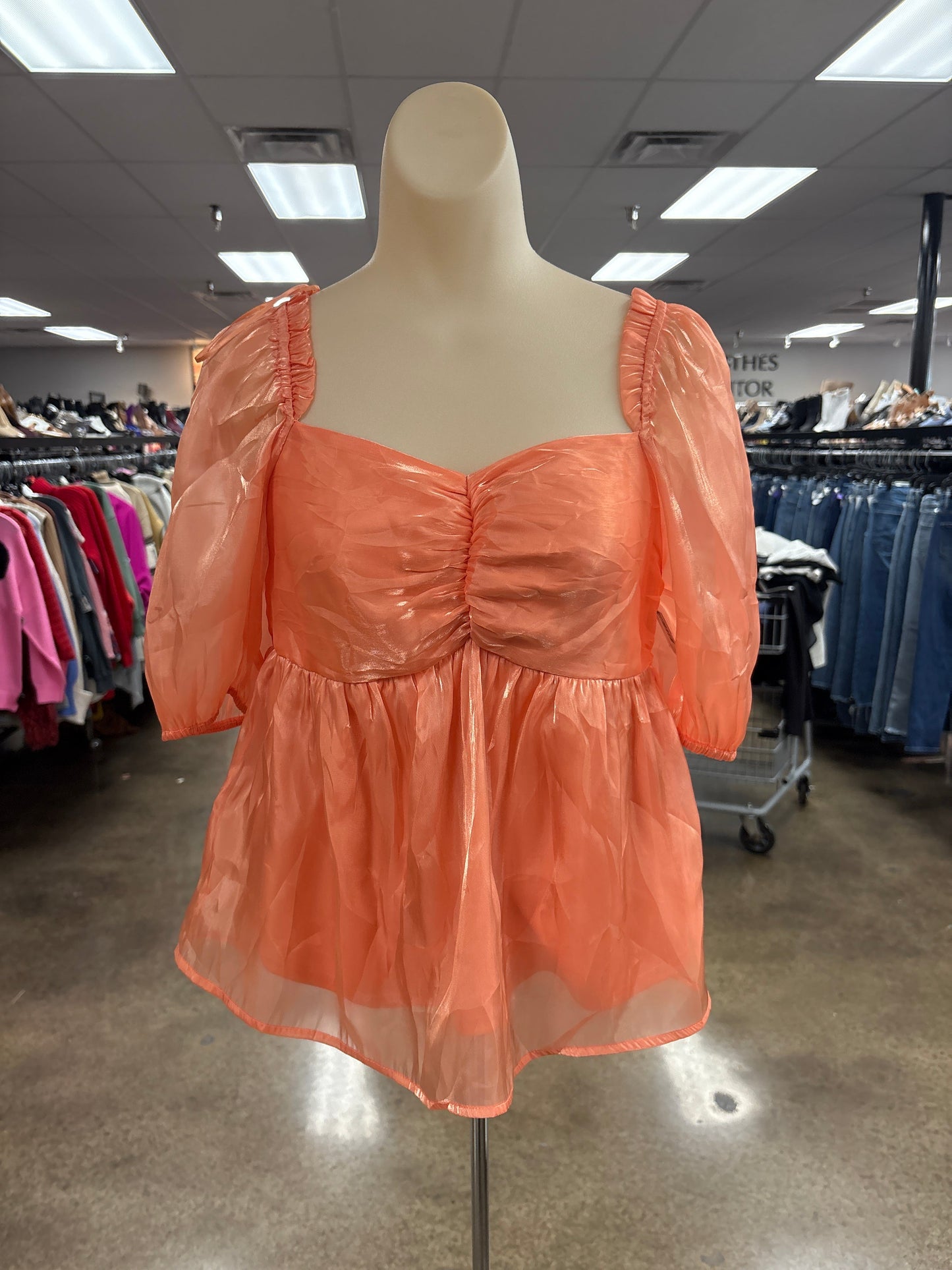 Top Ss By Clothes Mentor In Orange, Size:M