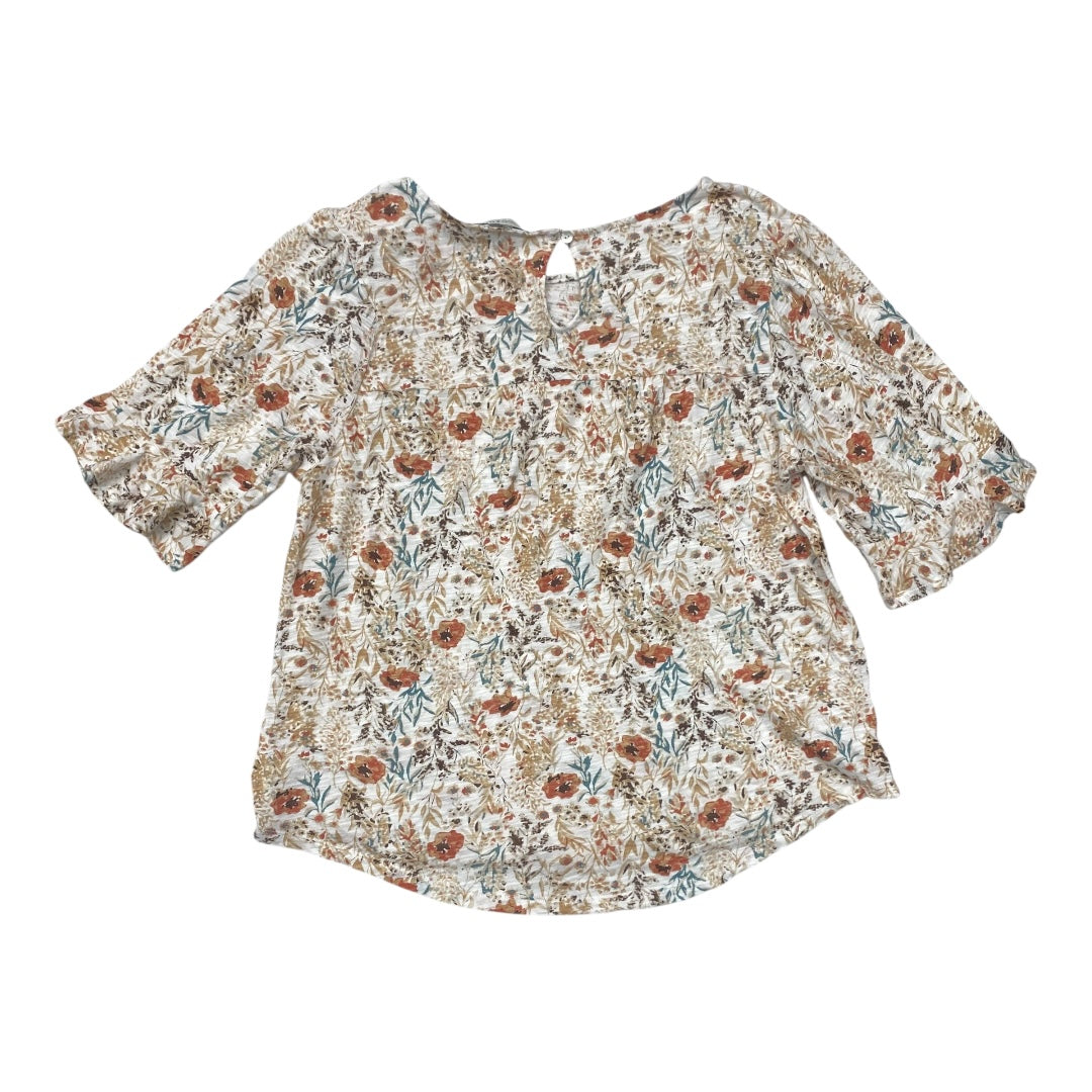 Top Ss By Lucky Brand In Floral Print, Size:M