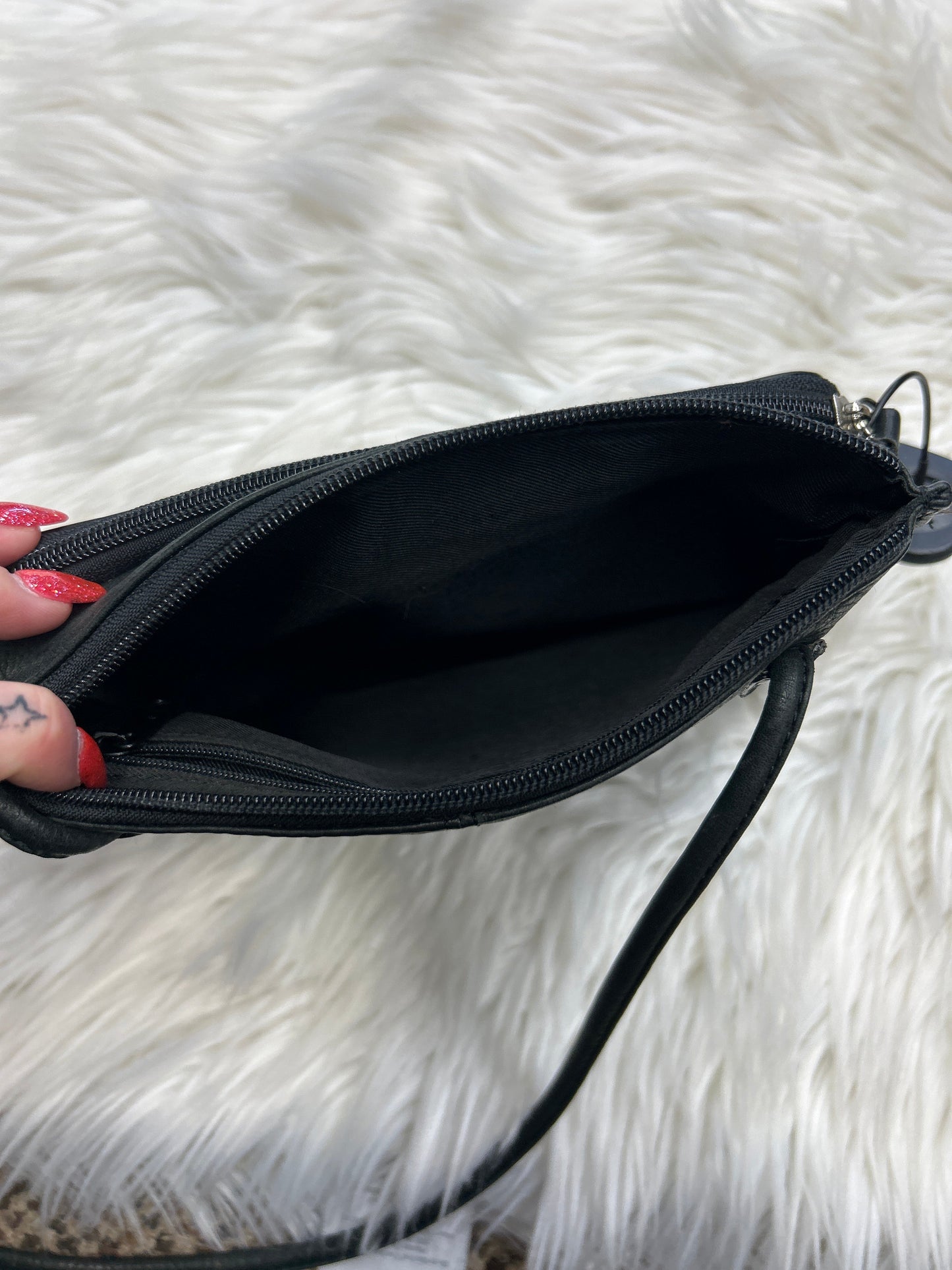 Handbag Leather By Fossil In Black, Size:Medium