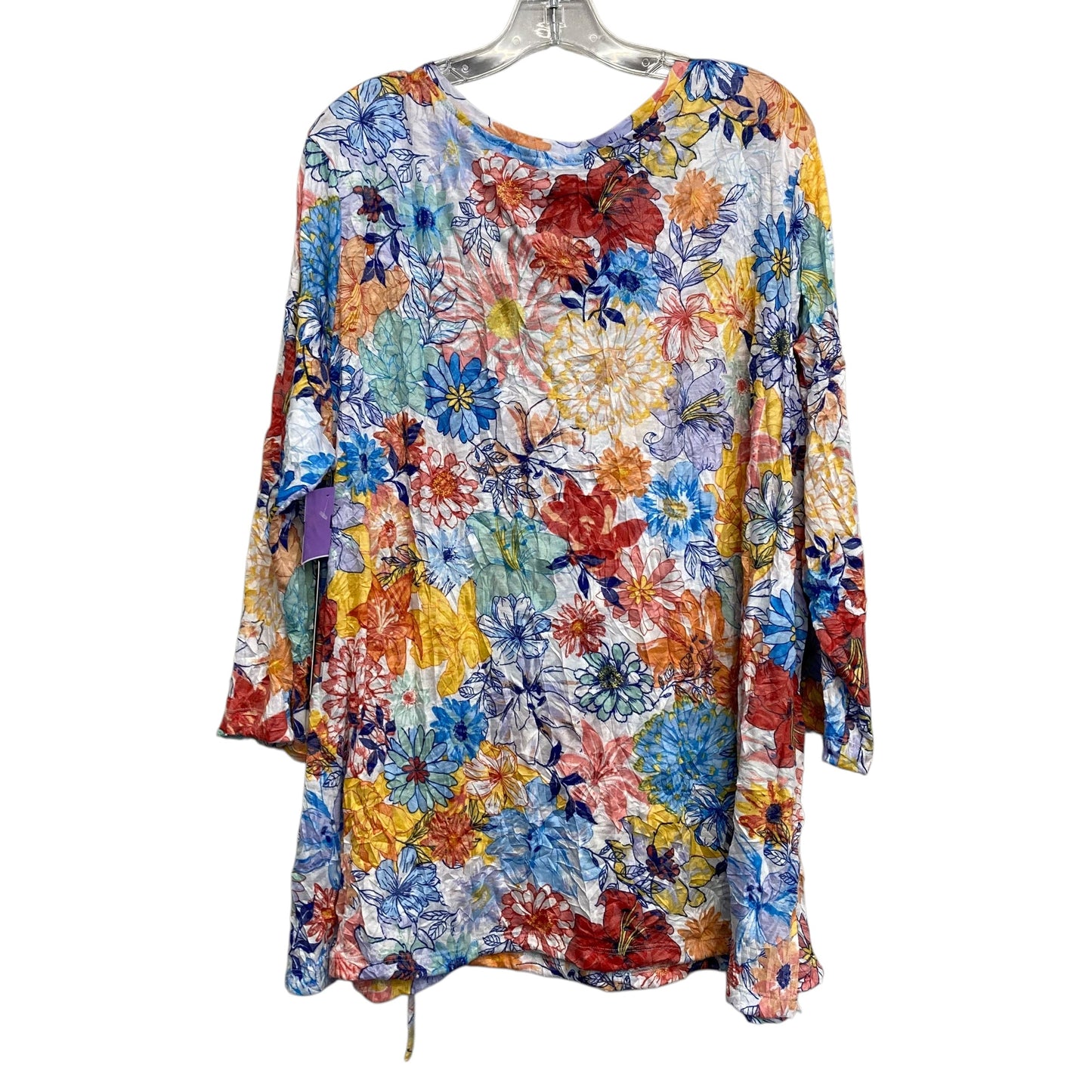 Top Ls By Ali Miles In Floral Print, Size:2X