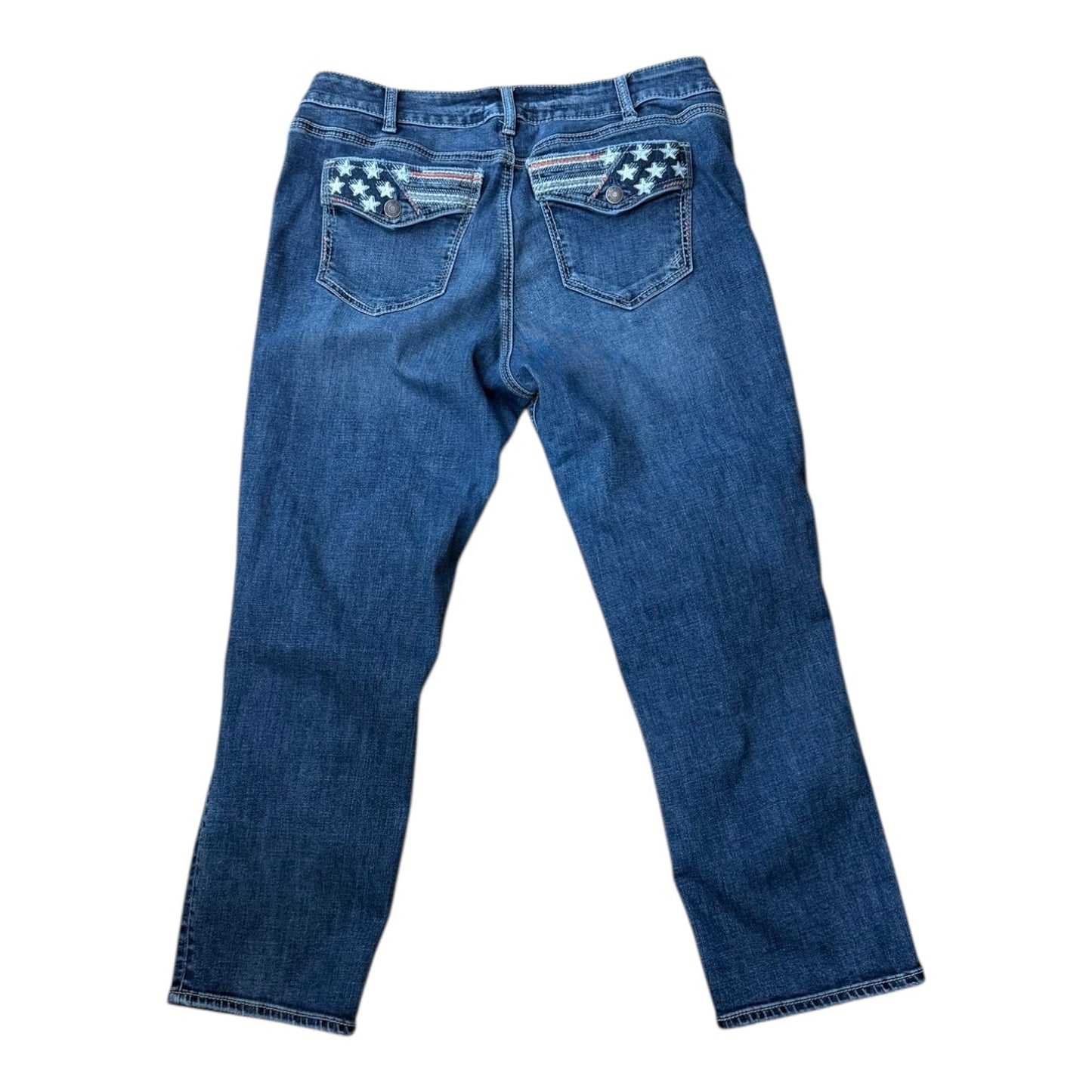 Jeans Straight By Silver In Blue Denim, Size:14