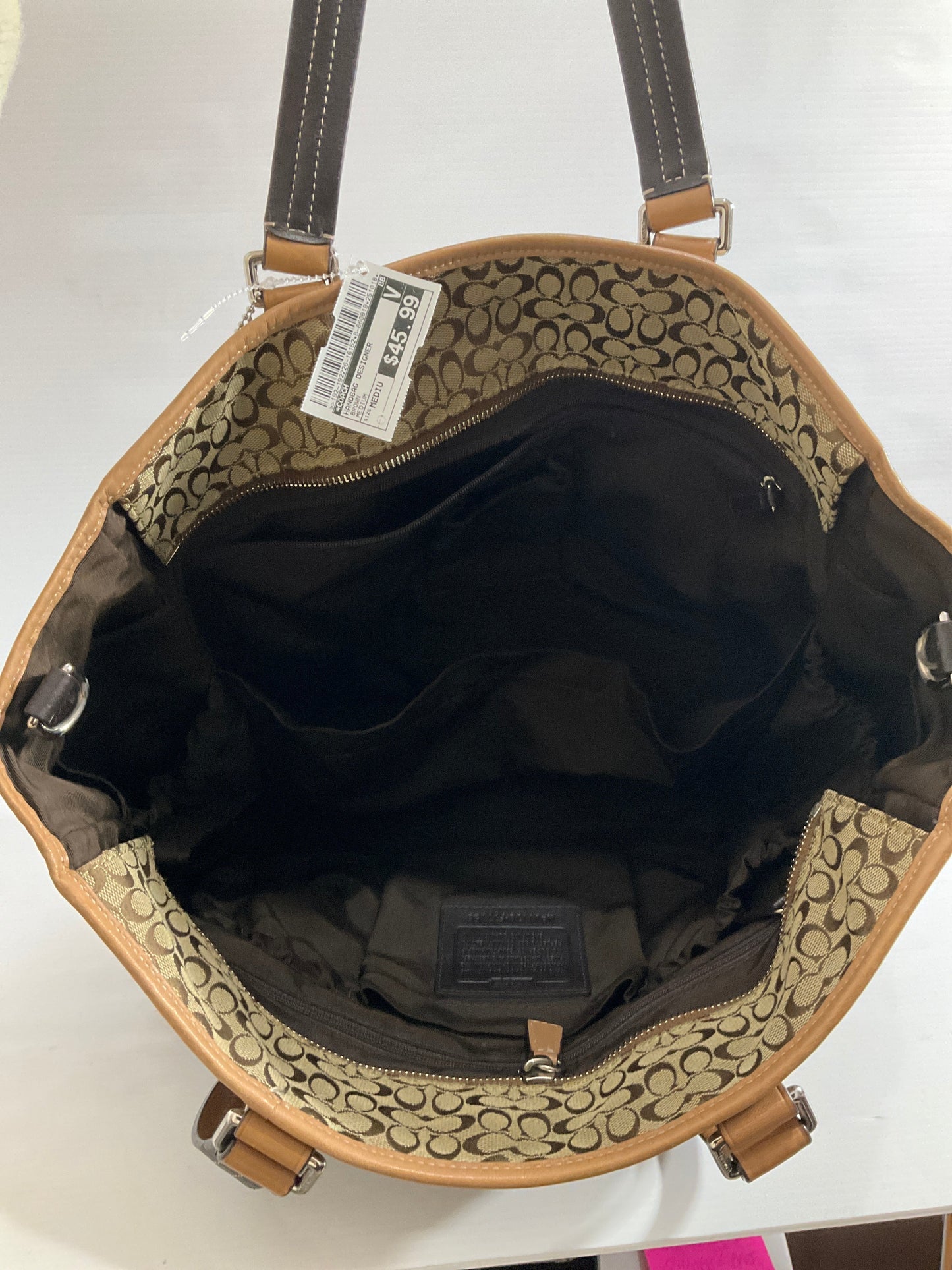 Handbag Designer By Coach In Brown, Size:Medium