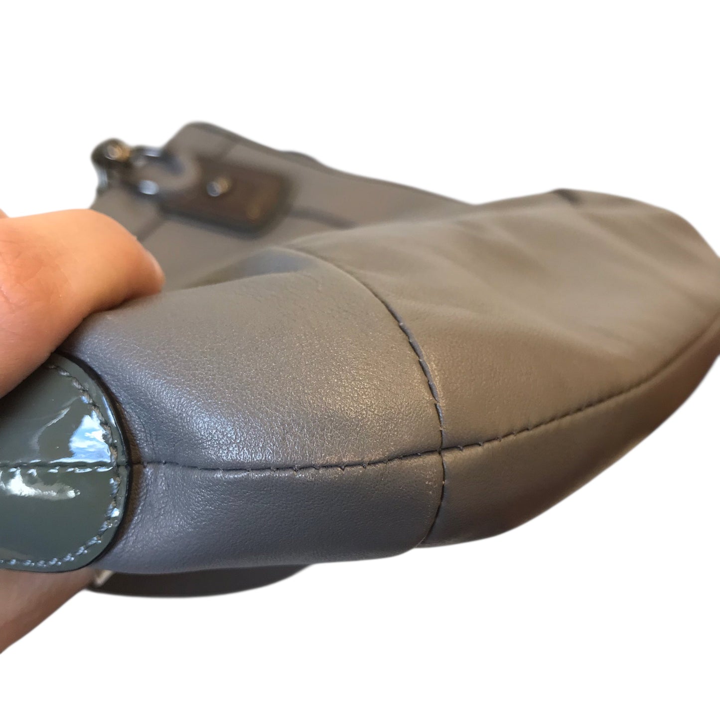 Handbag Designer By Coach In Grey, Size:Large