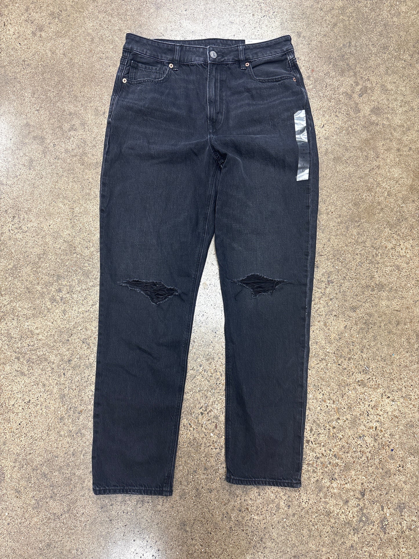 Jeans Straight By American Eagle In Black, Size:8