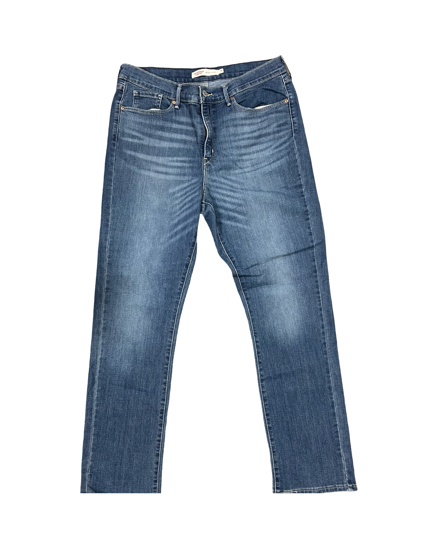 Jeans Straight By Levis In Blue Denim, Size:16
