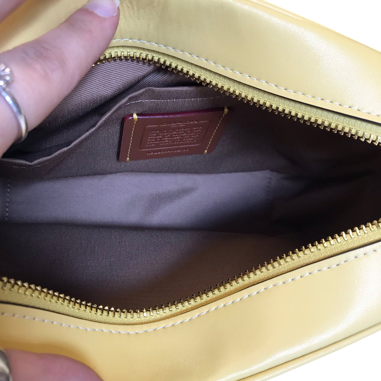 Crossbody Designer By Coach In Tan, Size:Medium