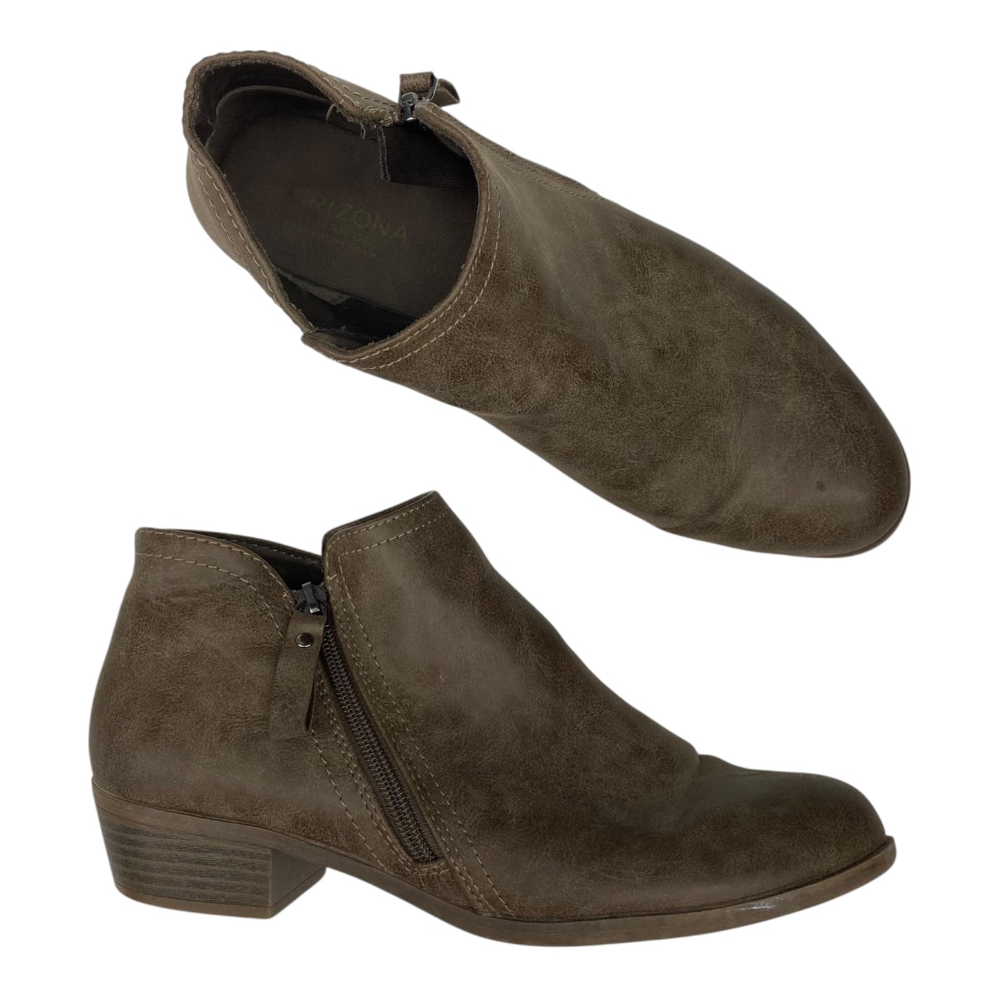 Boots Ankle Flats By Arizona In Brown, Size:10