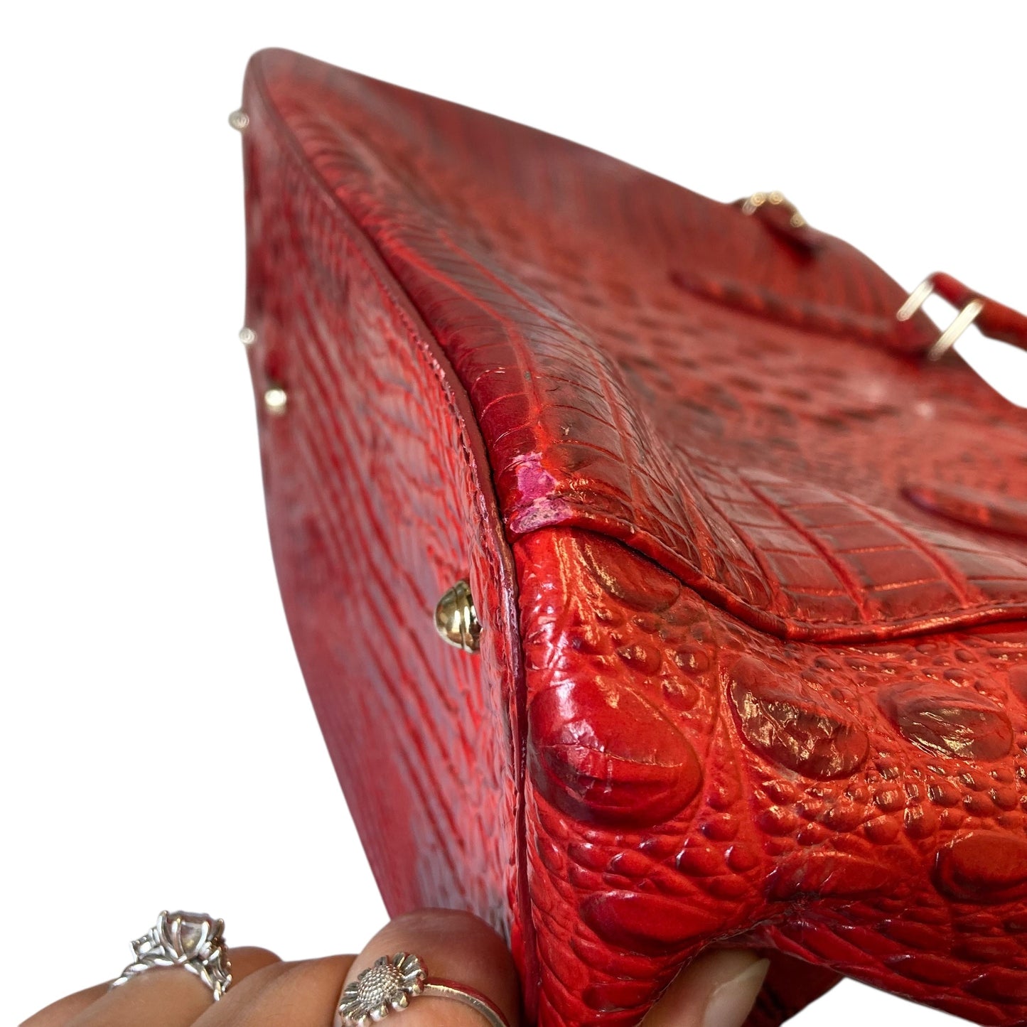 Handbag Designer By Brahmin In Red, Size:Large