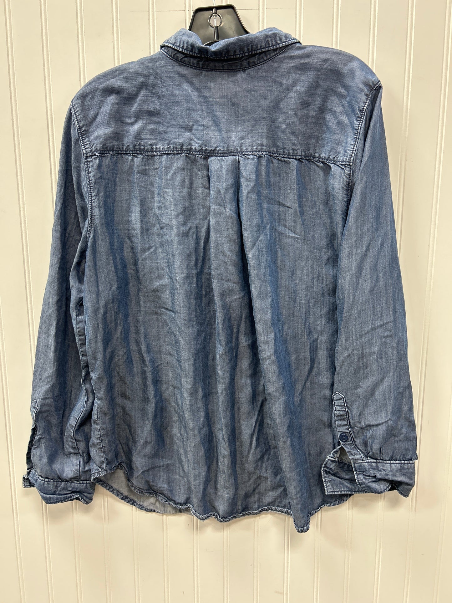 Blouse Ls By Liz Claiborne In Blue, Size:Xl