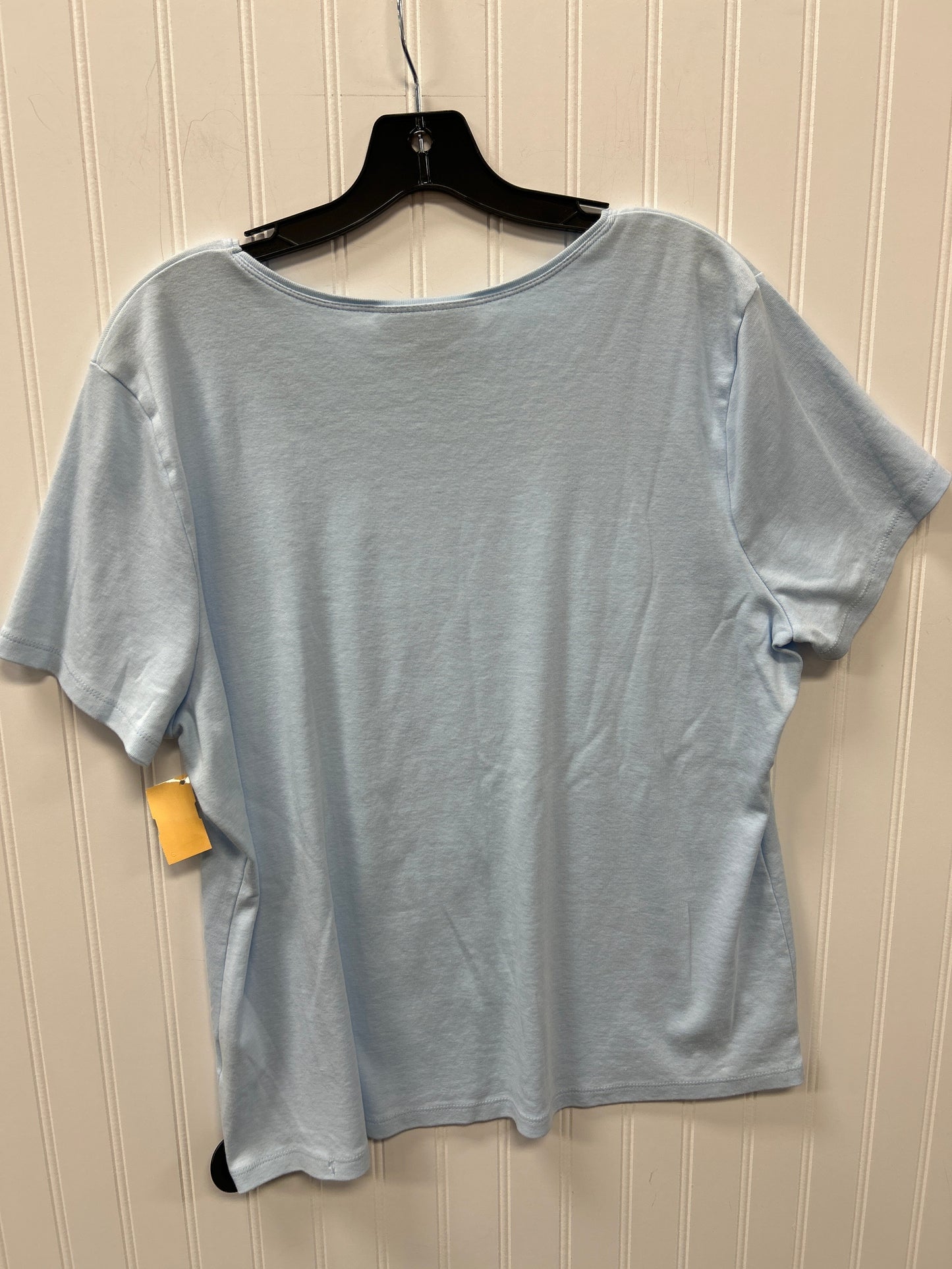 Top Ss Basic By Karen Scott In Blue, Size:Xxl