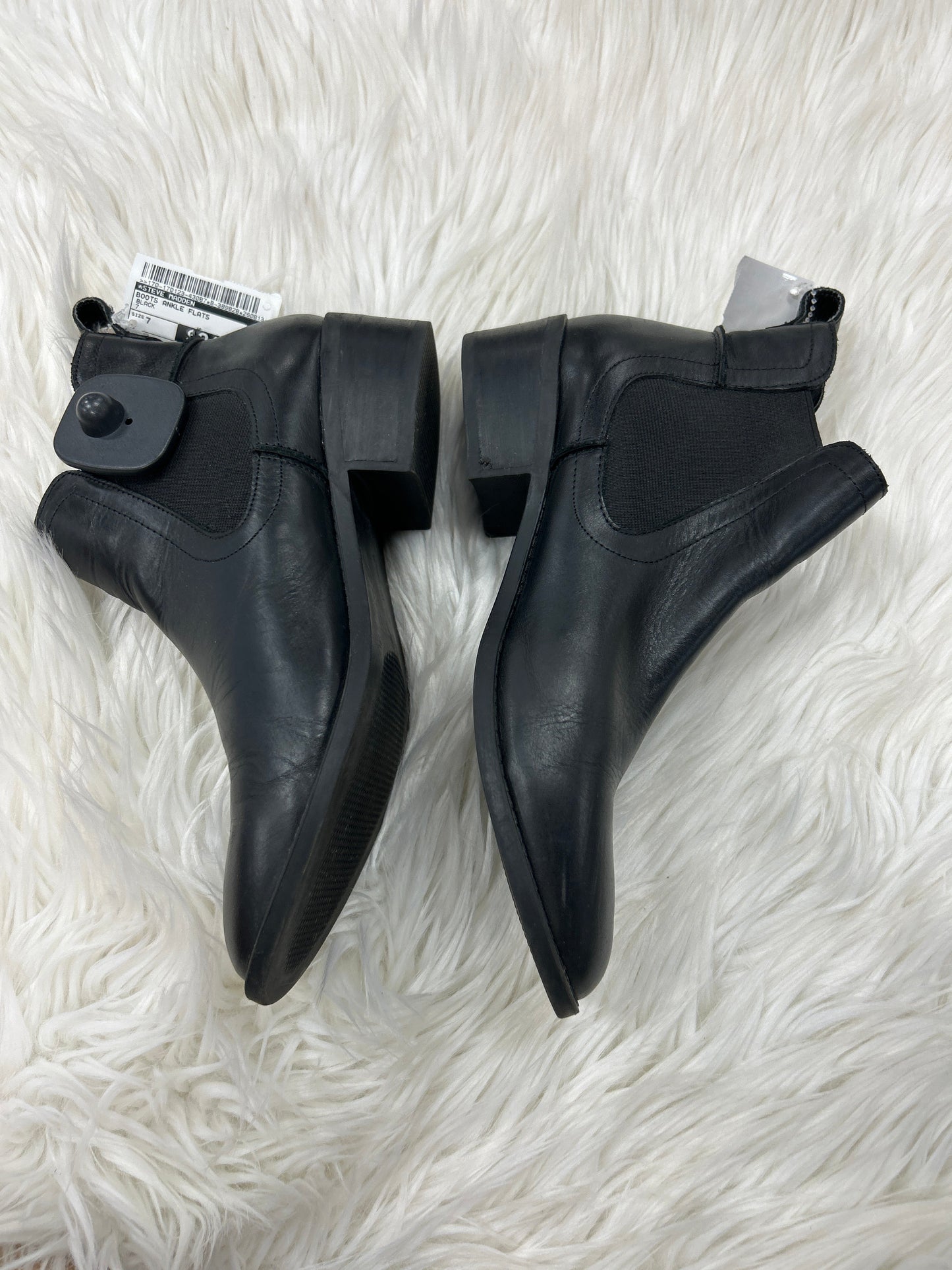 Boots Ankle Flats By Steve Madden In Black, Size:7