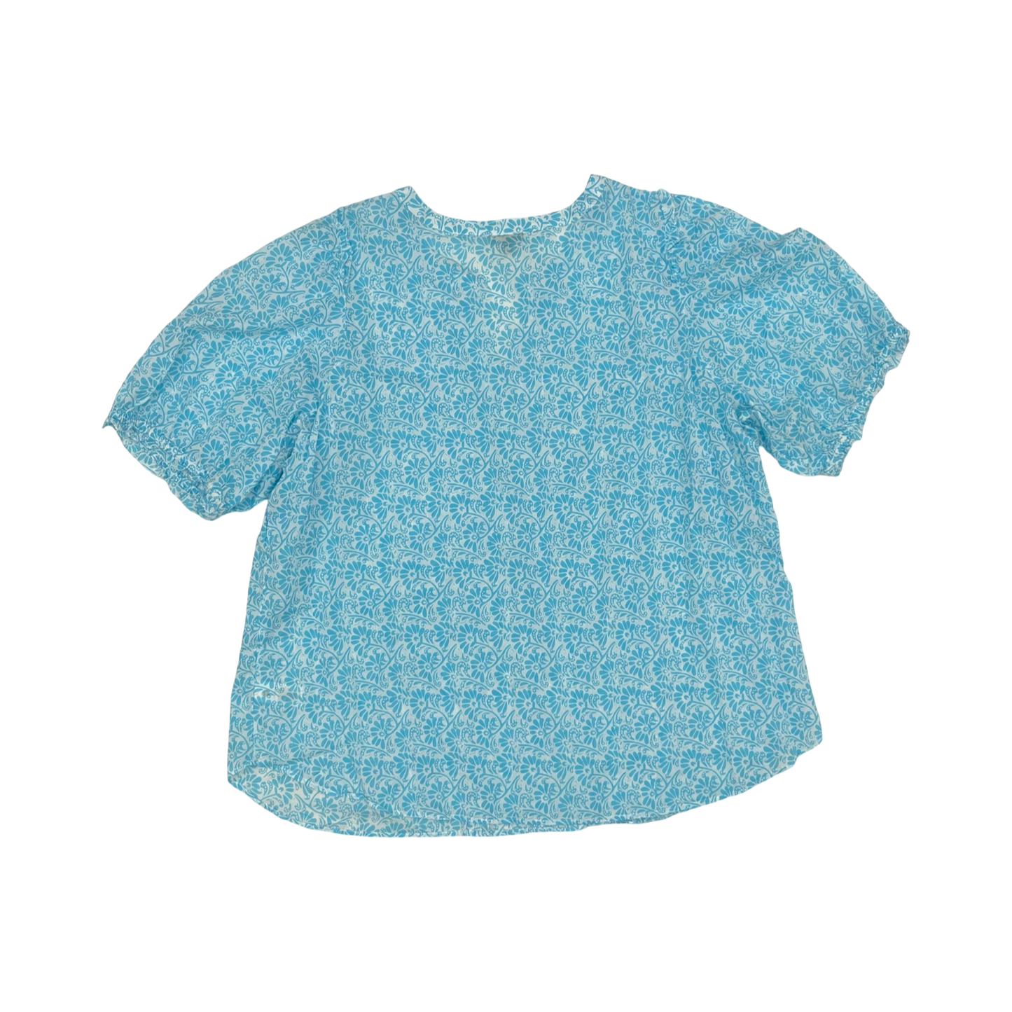 Blouse Ss By Talbots In Blue & White, Size:3X
