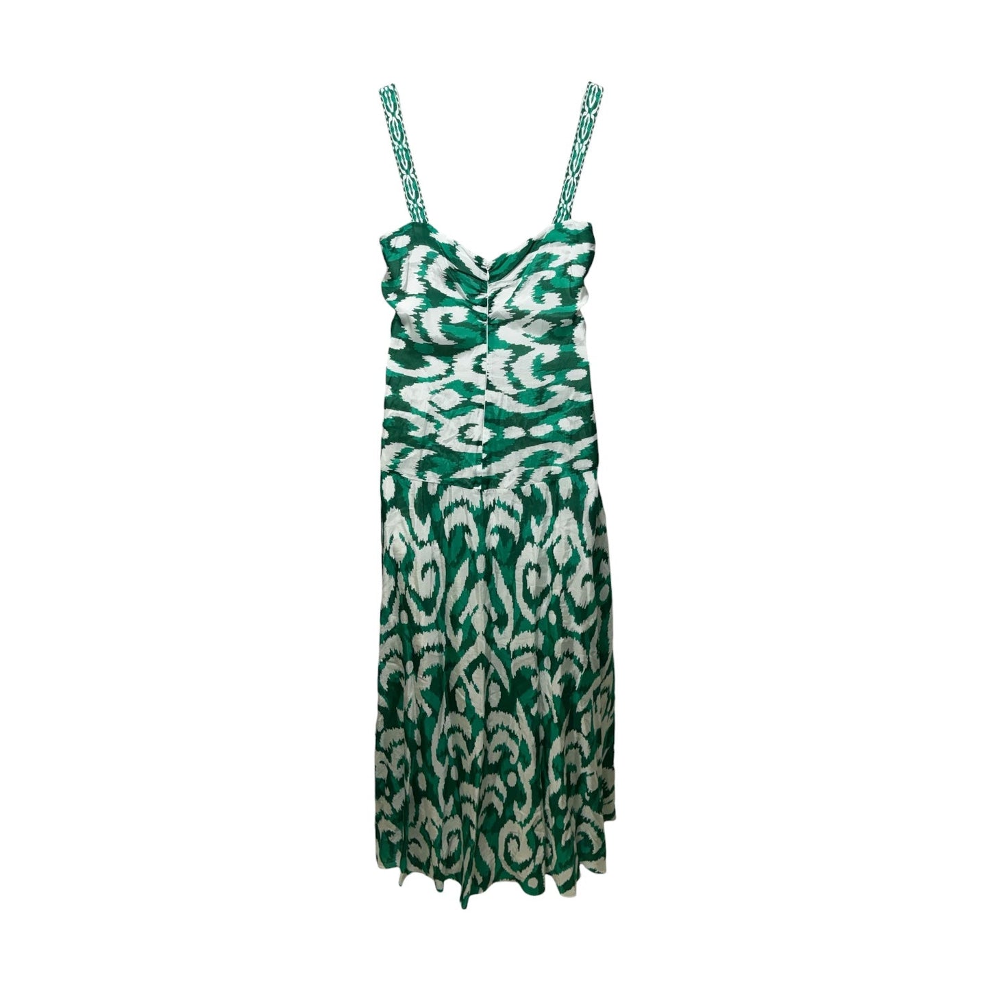 Tropical Getaway Ruffle Maxi Dress By Alex Marie In Green & White, Size: 16