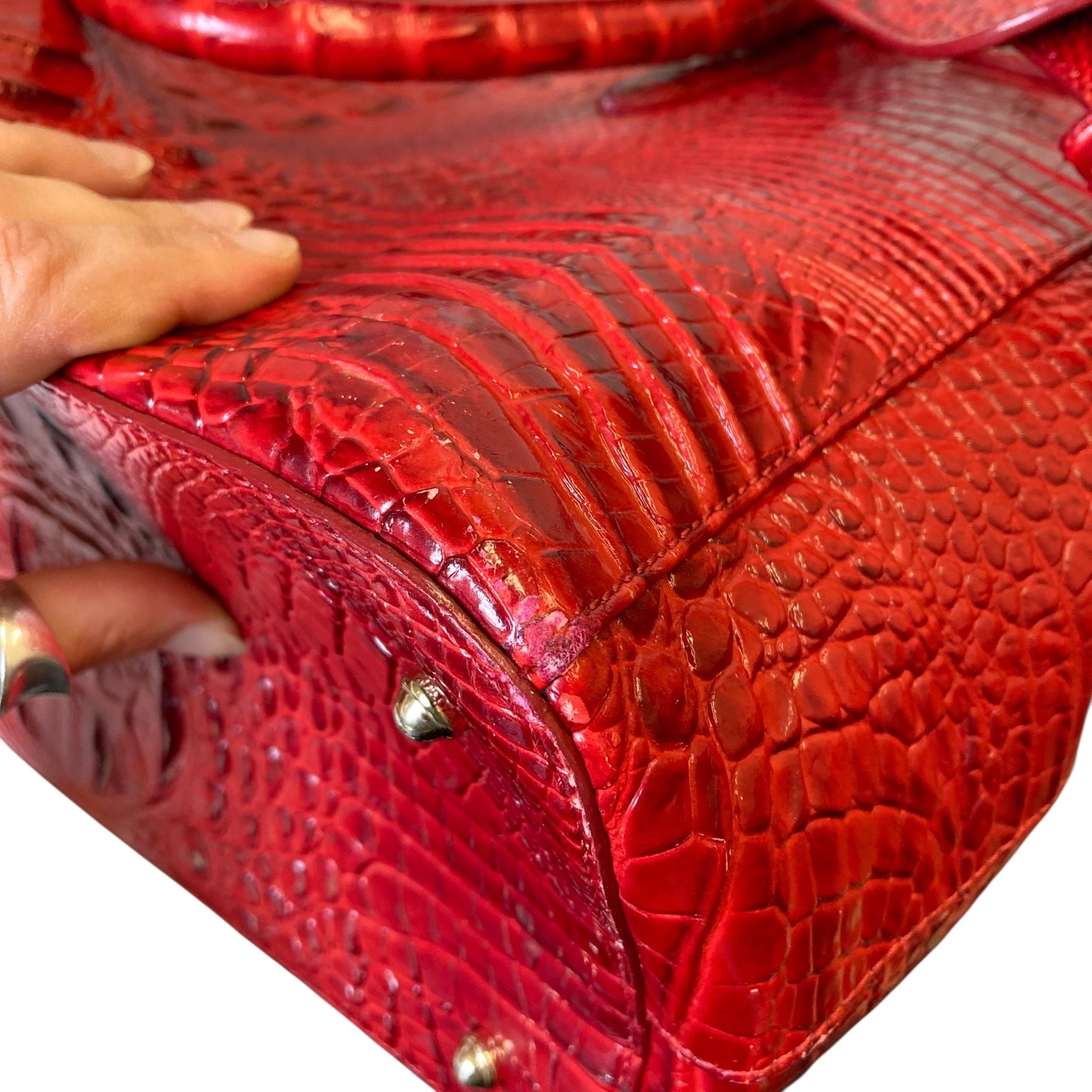 Handbag Designer By Brahmin In Red, Size:Large