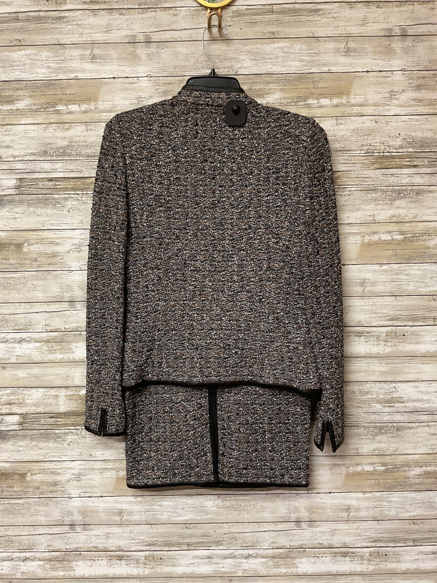 Blazer Set Luxury Designer By St John Collection In Black & Brown, Size:2