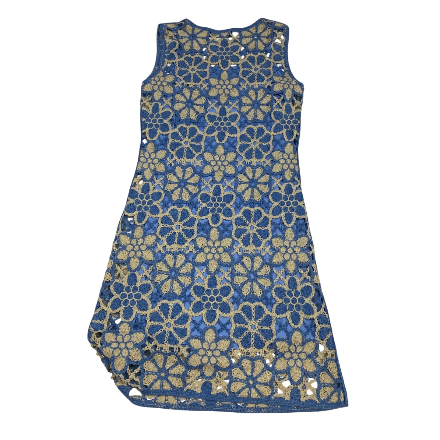 Dress Casual Short By Zara In Blue & Tan, Size:S