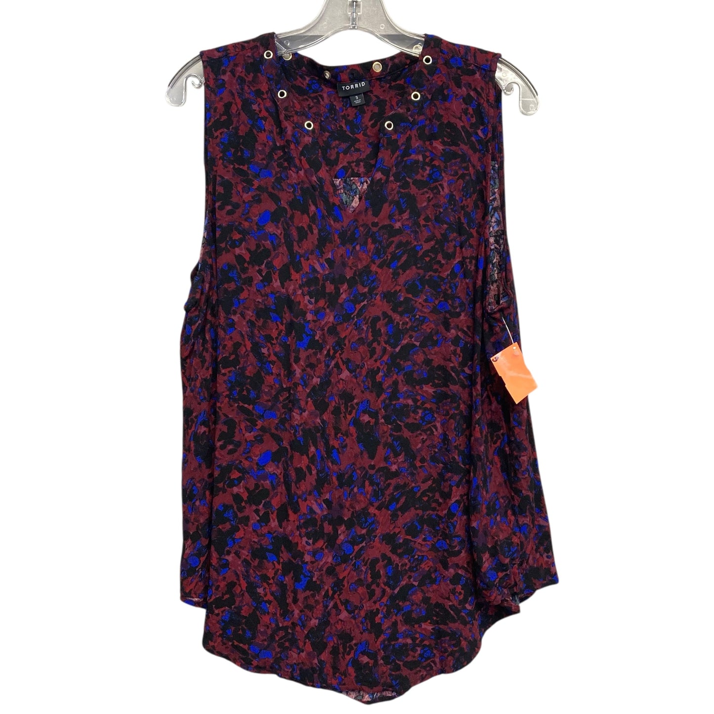 Top Sleeveless By Torrid In Black & Red, Size:3X