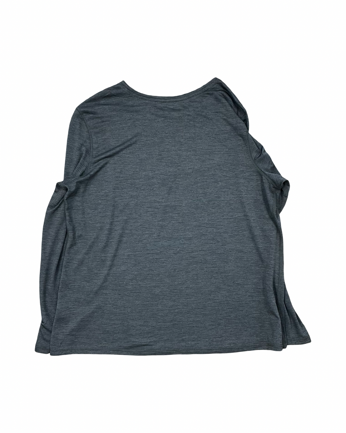 Athletic Top Ls Crewneck By Athletic Works In Green, Size:1X