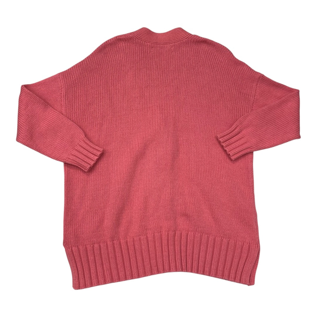 Sweater Cardigan By Loft In Pink, Size:L